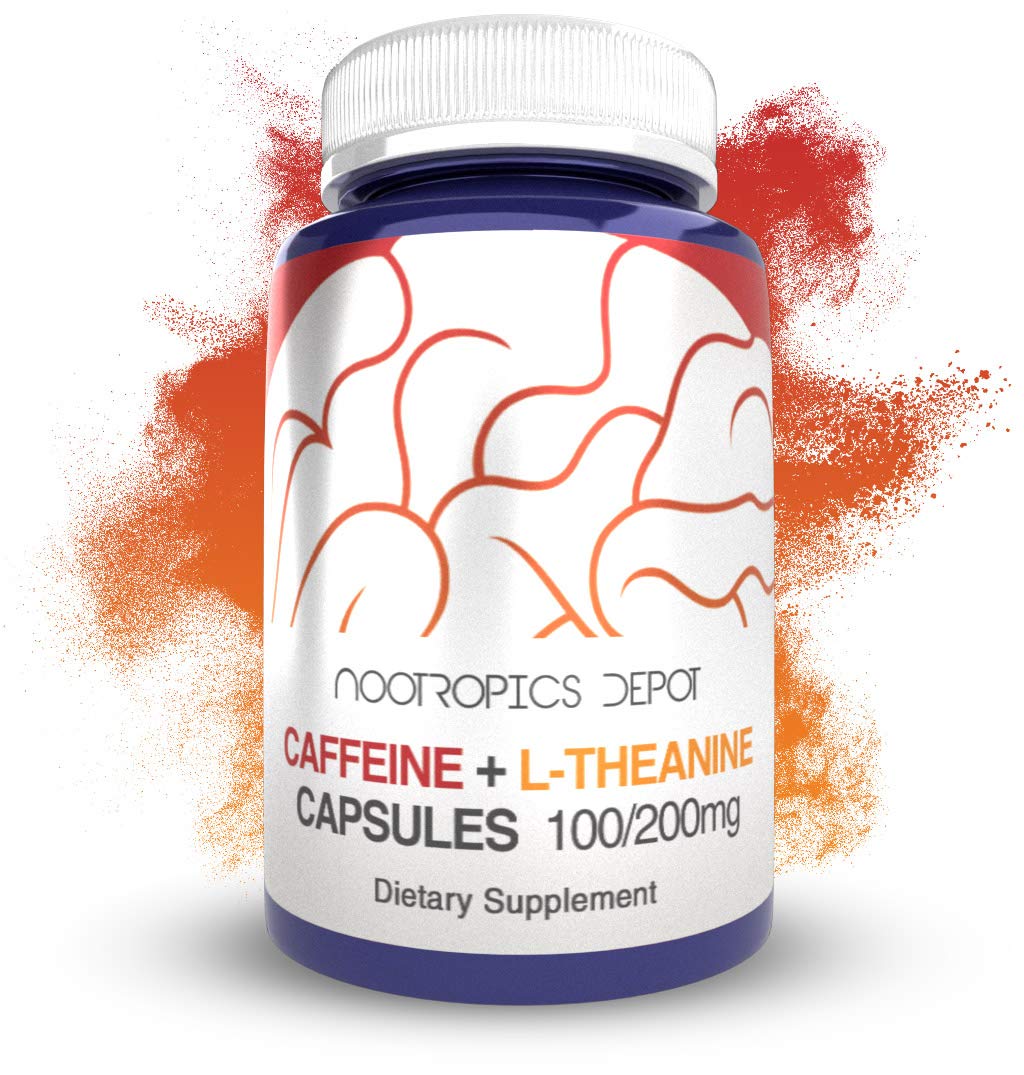 Caffeine & L-Theanine Capsules for Energy, Focus & Mental Alertness 180 Ct