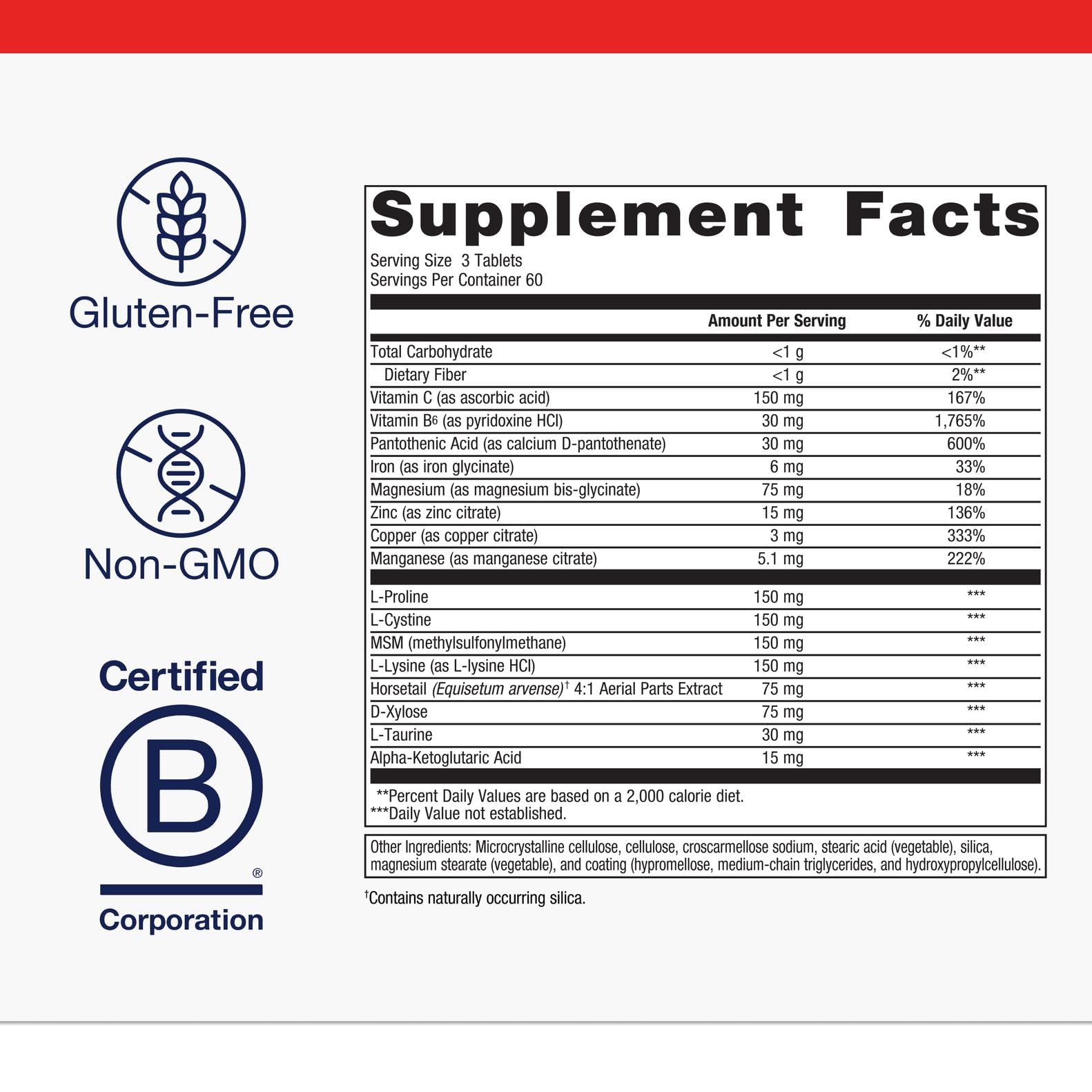 Collagen Support Supplement with Vitamin C & Amino Acids for Skin & Joints