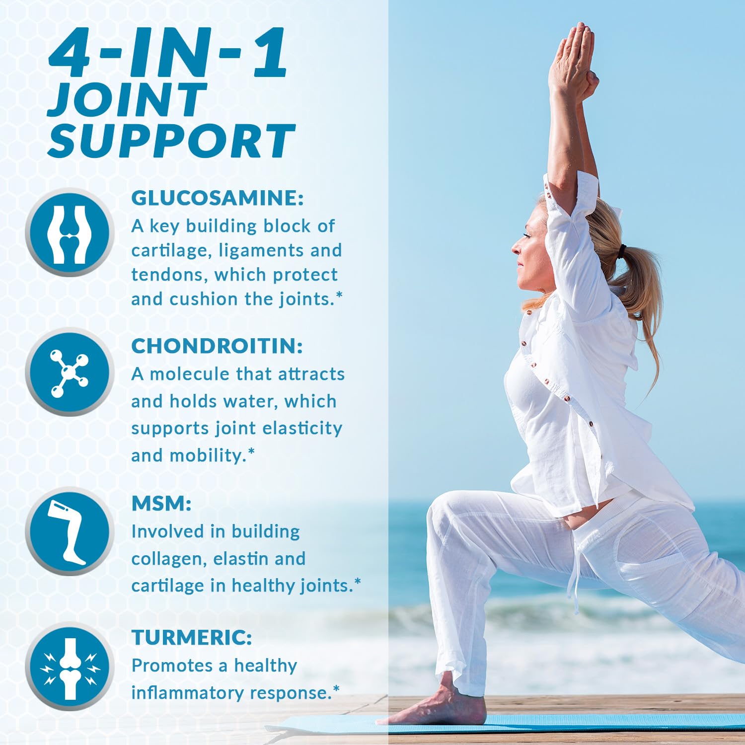 Glucosamine Chondroitin MSM & Turmeric Capsules for Joint Support 248 Ct