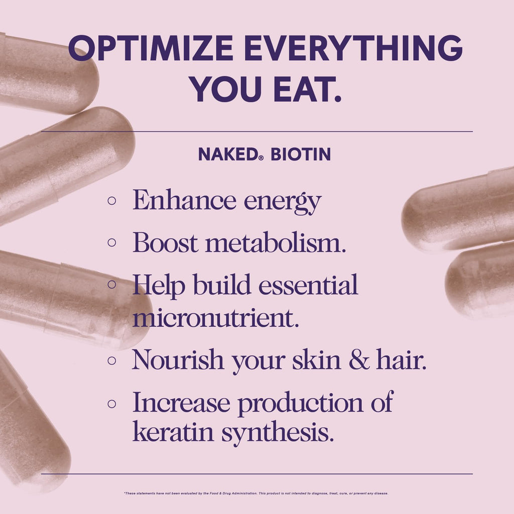 Biotin 10000mcg Vitamin B7 Hair Skin Nails 120 Capsules
