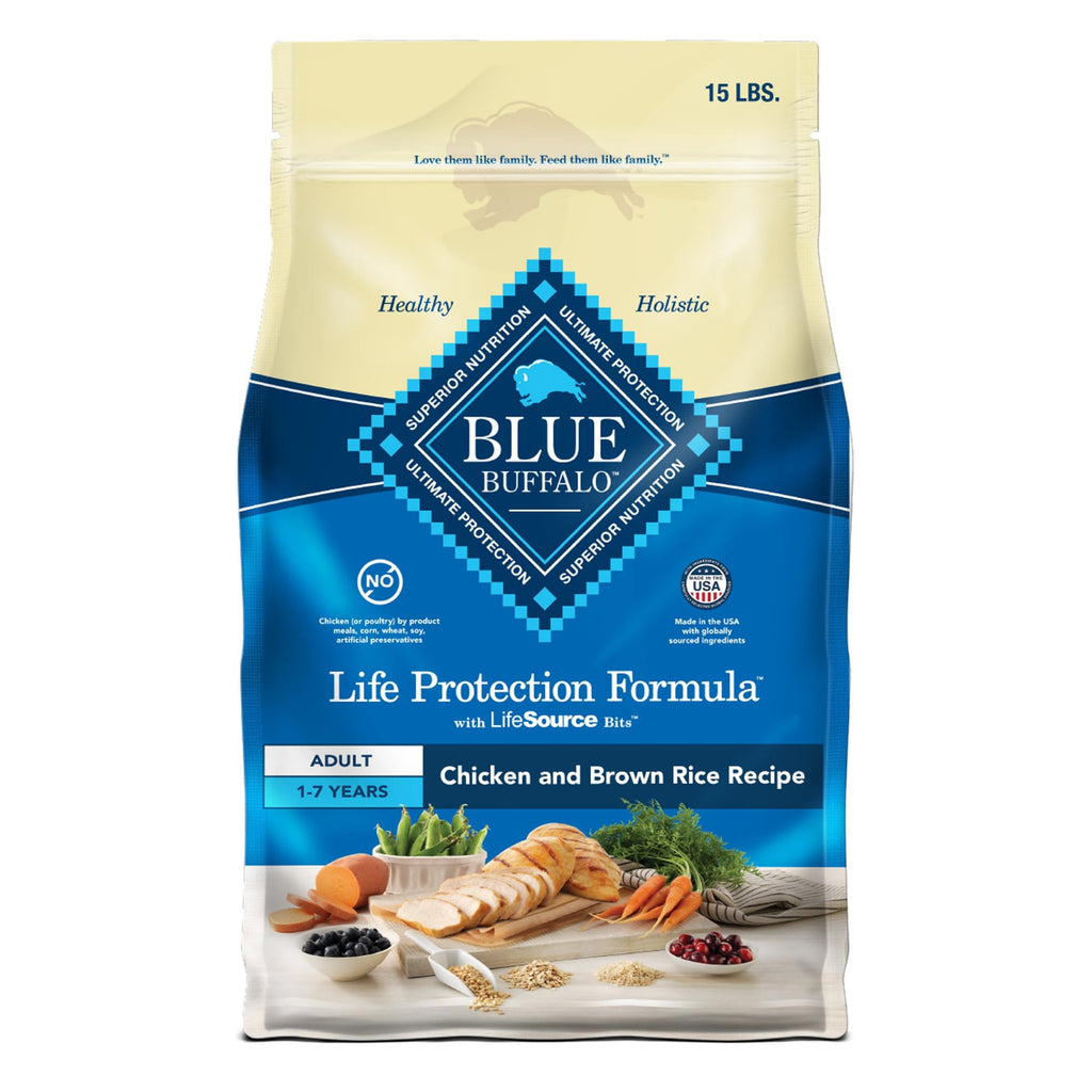 Natural Chicken & Brown Rice Adult Dry Dog Food – 15lb