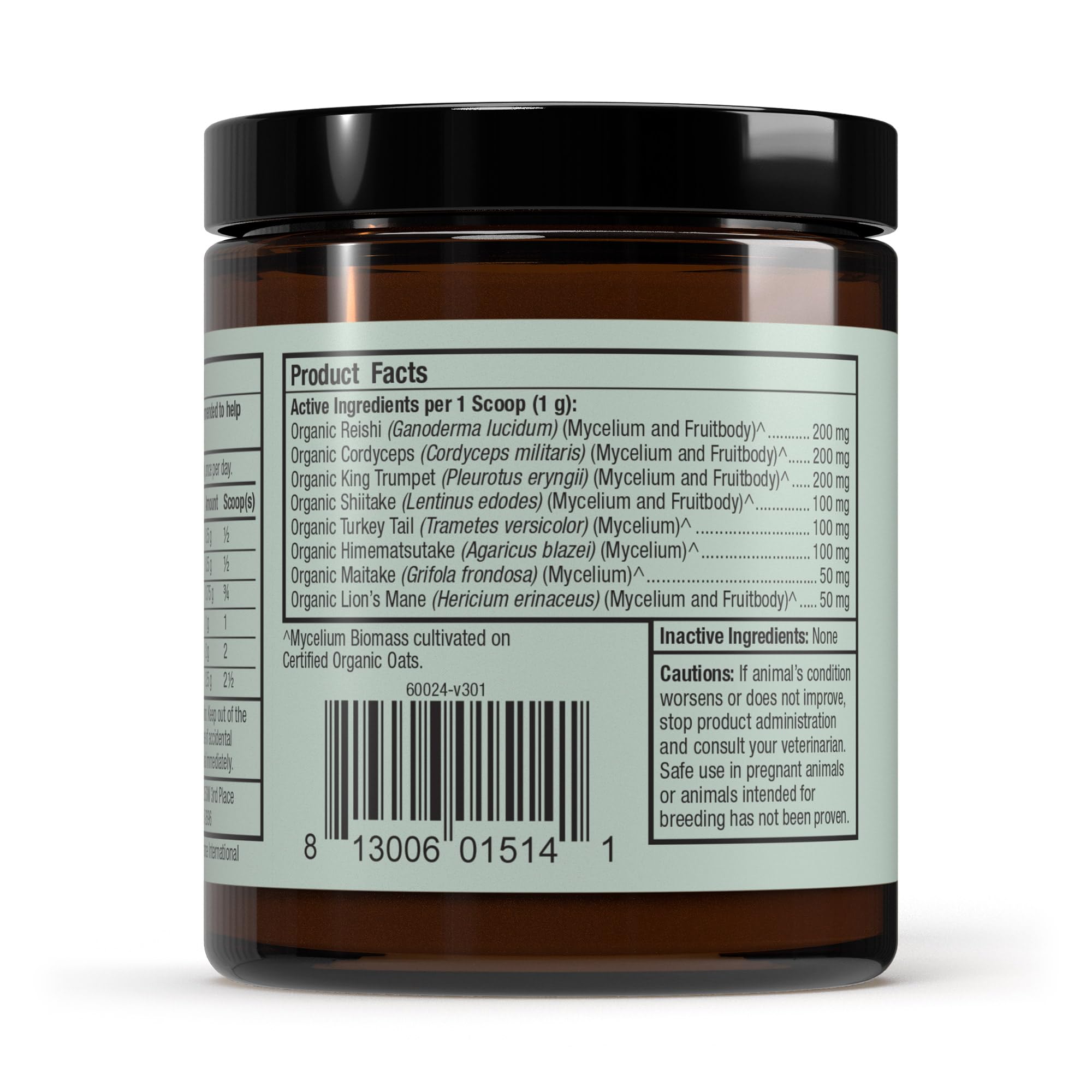 Organic Fermented Mushroom Blend for Dogs & Cats – 60 Scoops