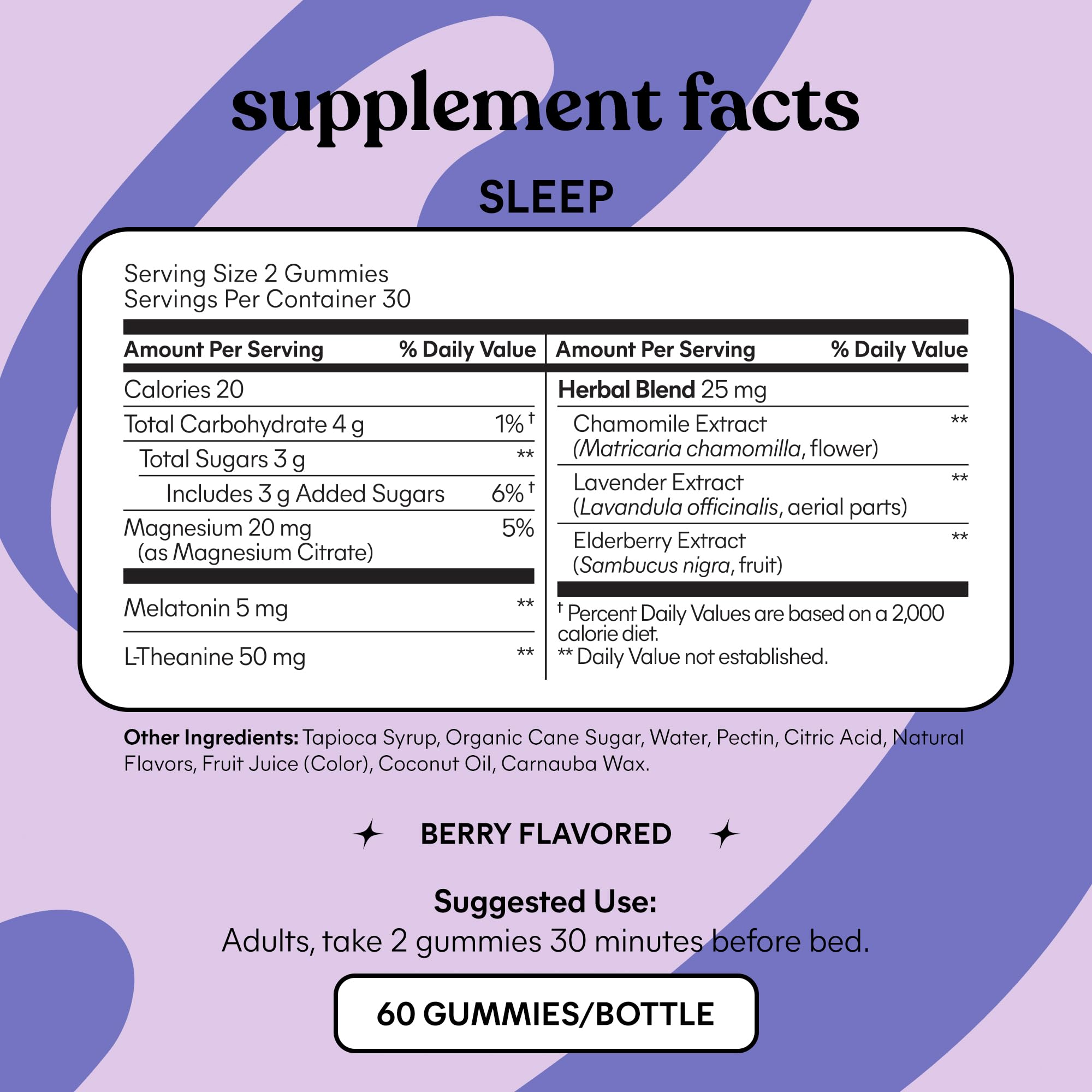 Melatonin Sleep Gummies 5mg with Magnesium & L-Theanine – 60 Count