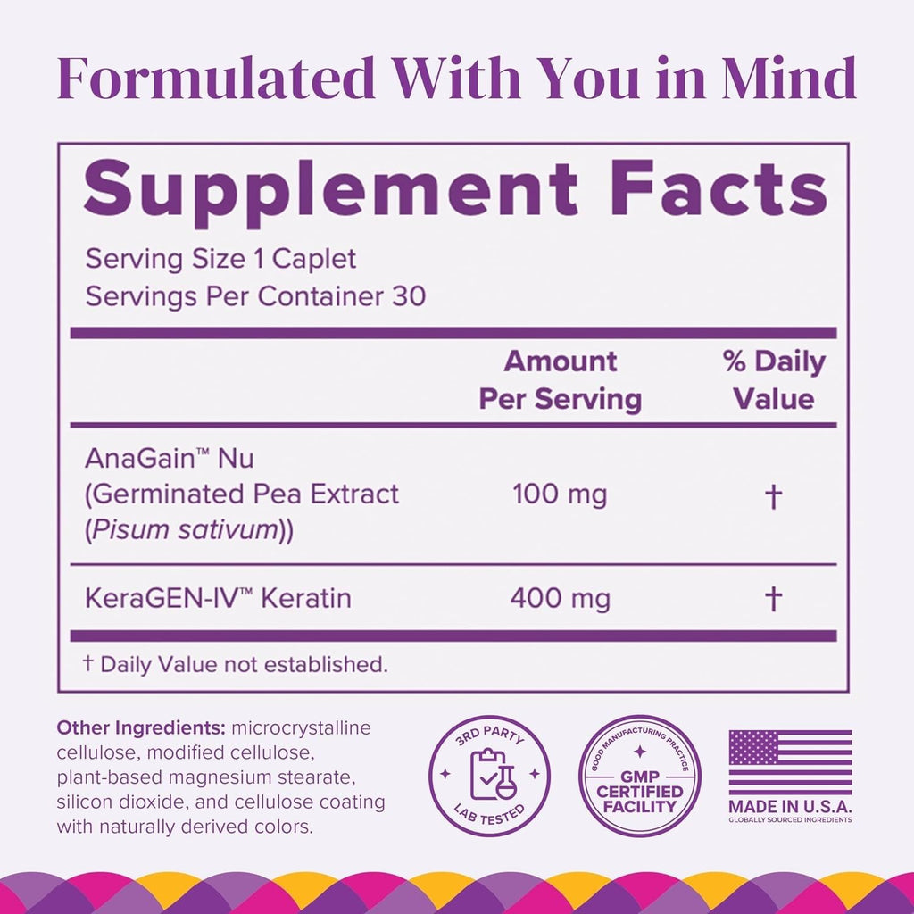 Hair Growth Supplement Keratin AnaGain Nu 1 Month Supply