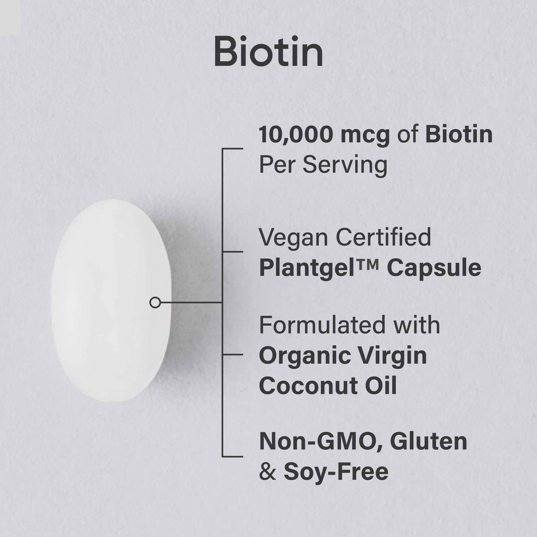 Biotin 10000mcg Hair Skin Support 120 Softgels