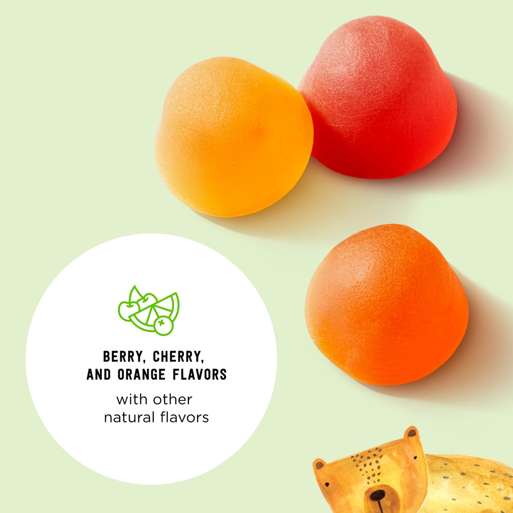 Kids Organic Multivitamin Gummies Berry Cherry Orange 60 Count