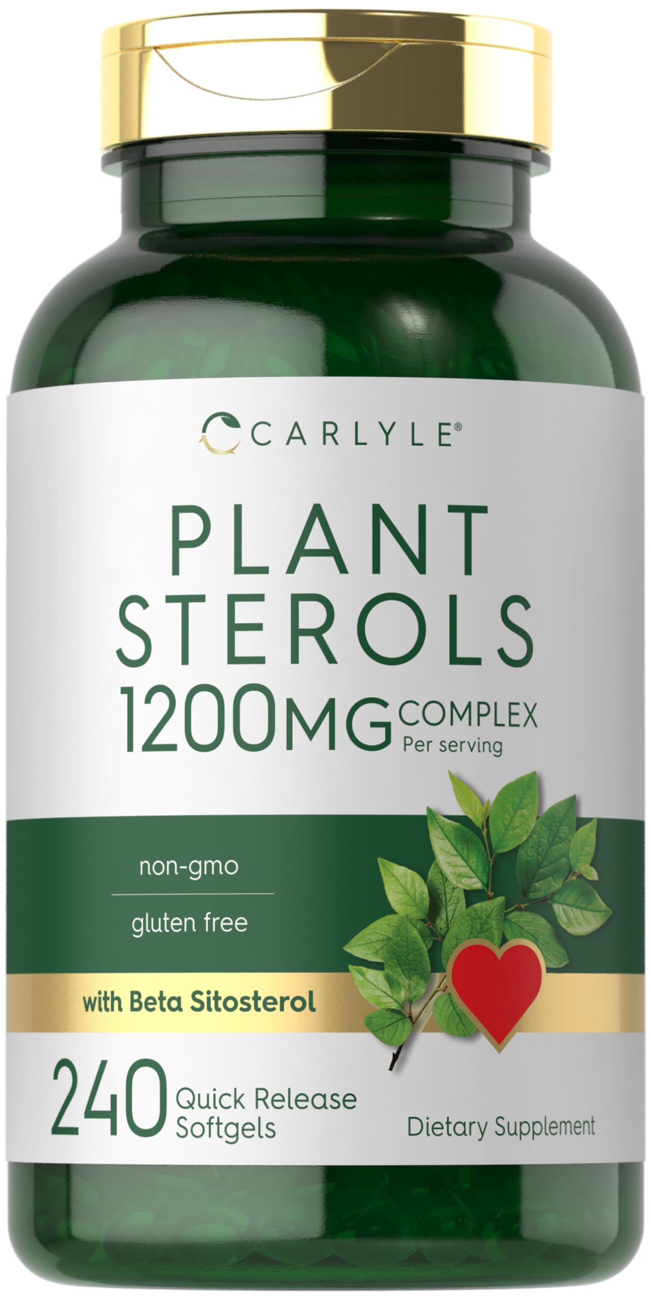 Plant Sterols 1200mg Softgels with Beta Sitosterol for Cholesterol Support 240 Ct