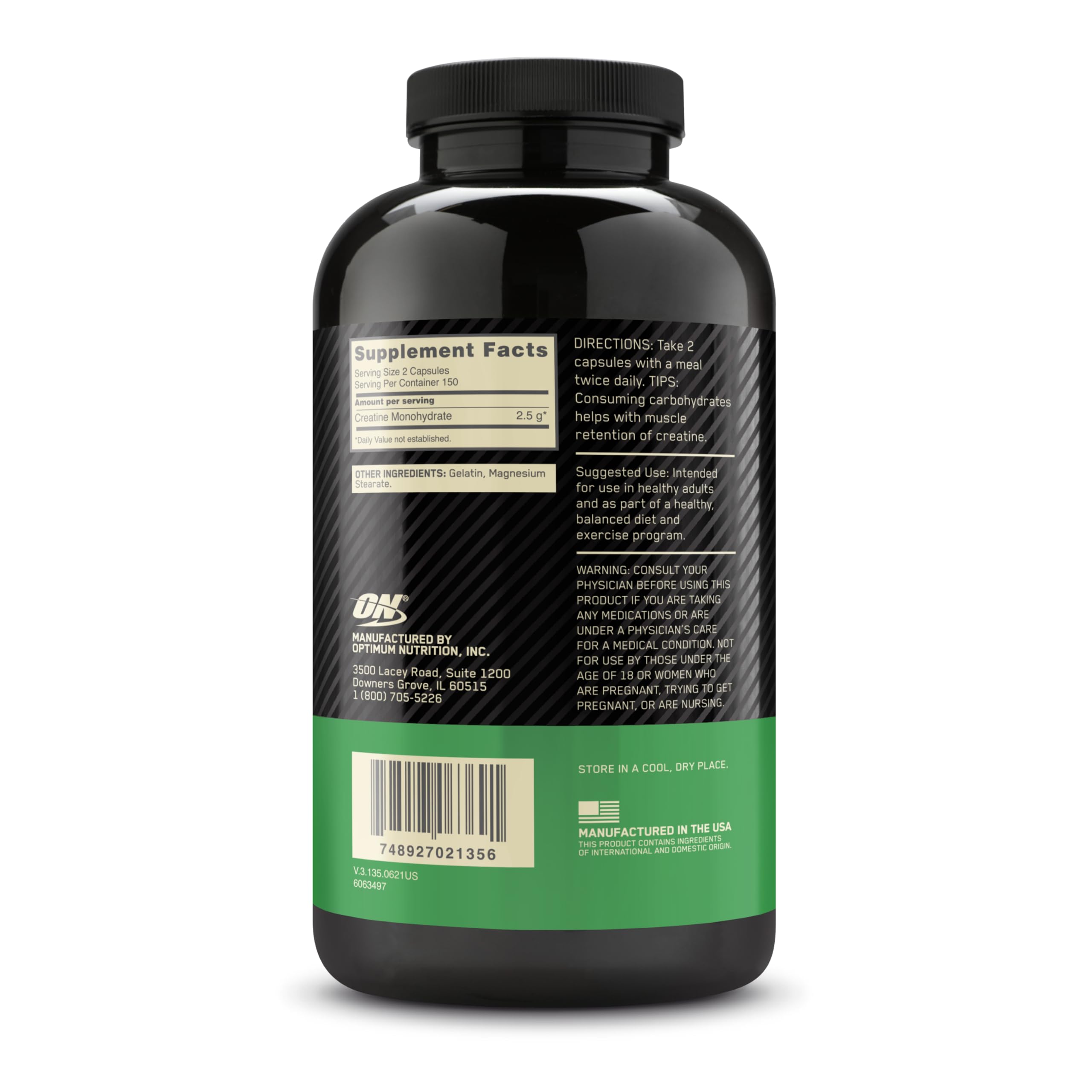 Micronized Creatine Monohydrate Capsules 2500mg 300 Count