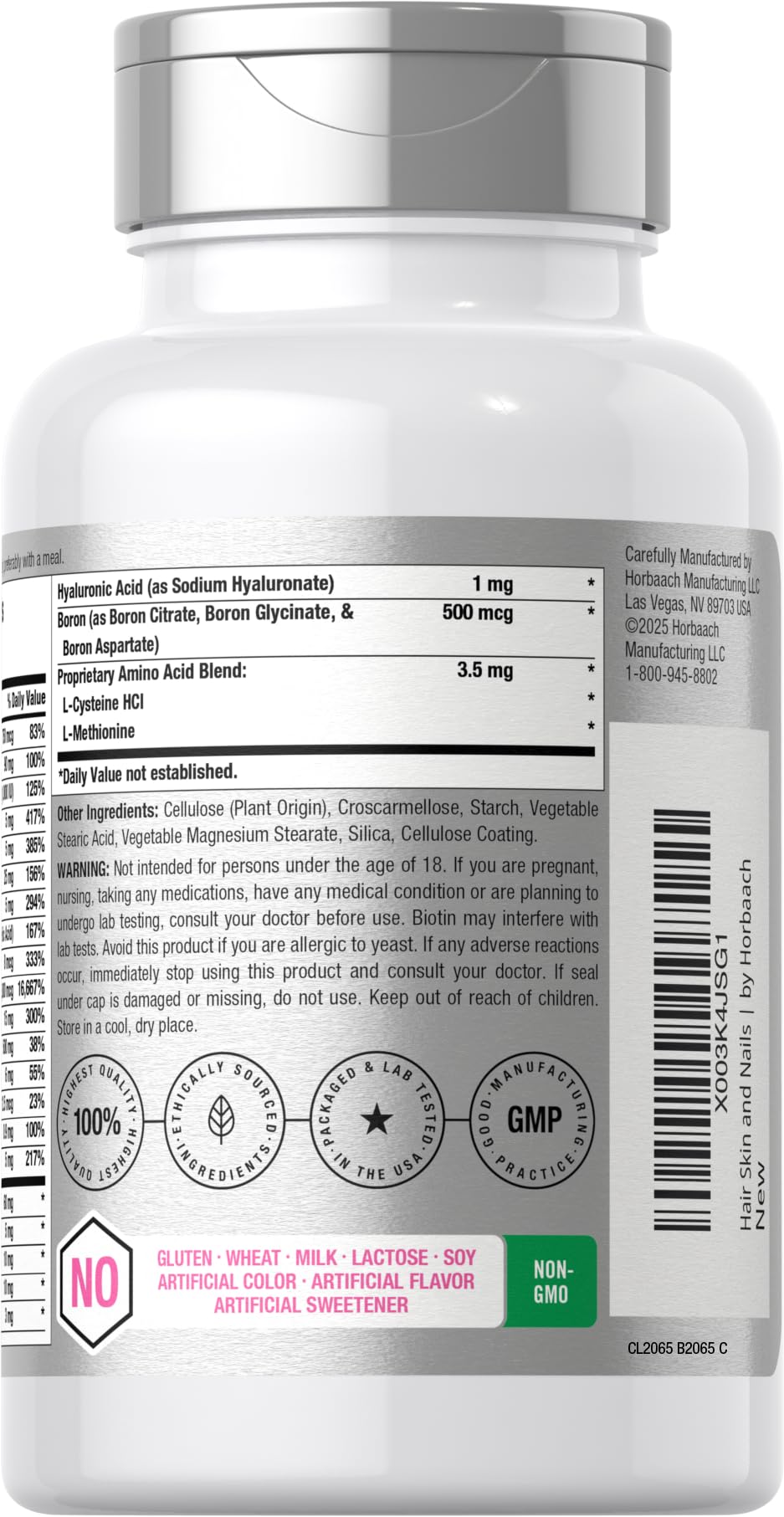 Hair Skin Nails Vitamins Biotin Collagen 150 Caplets