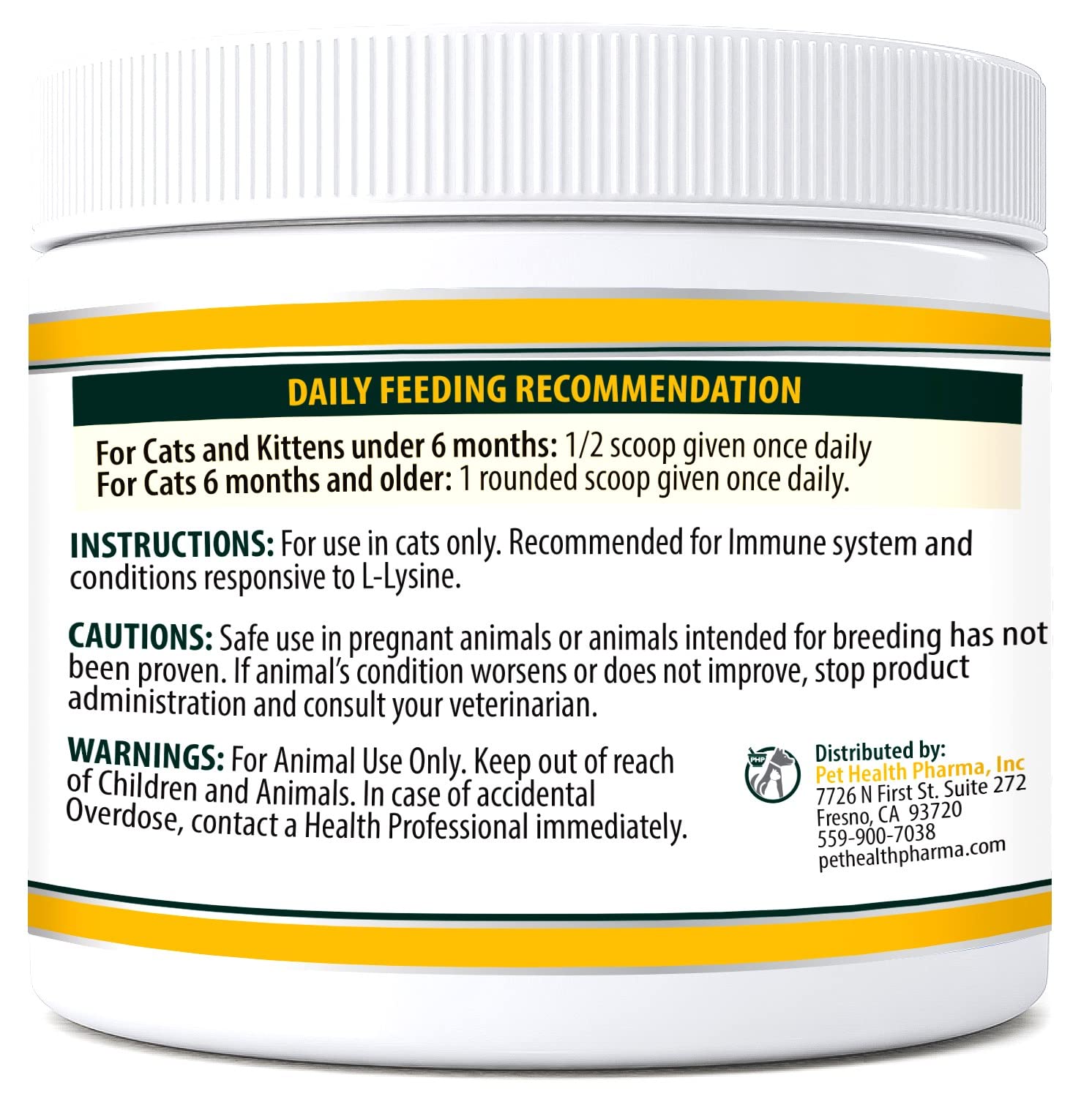L-Lysine Immune Support Powder for Cats – Chicken Liver 8oz 226g