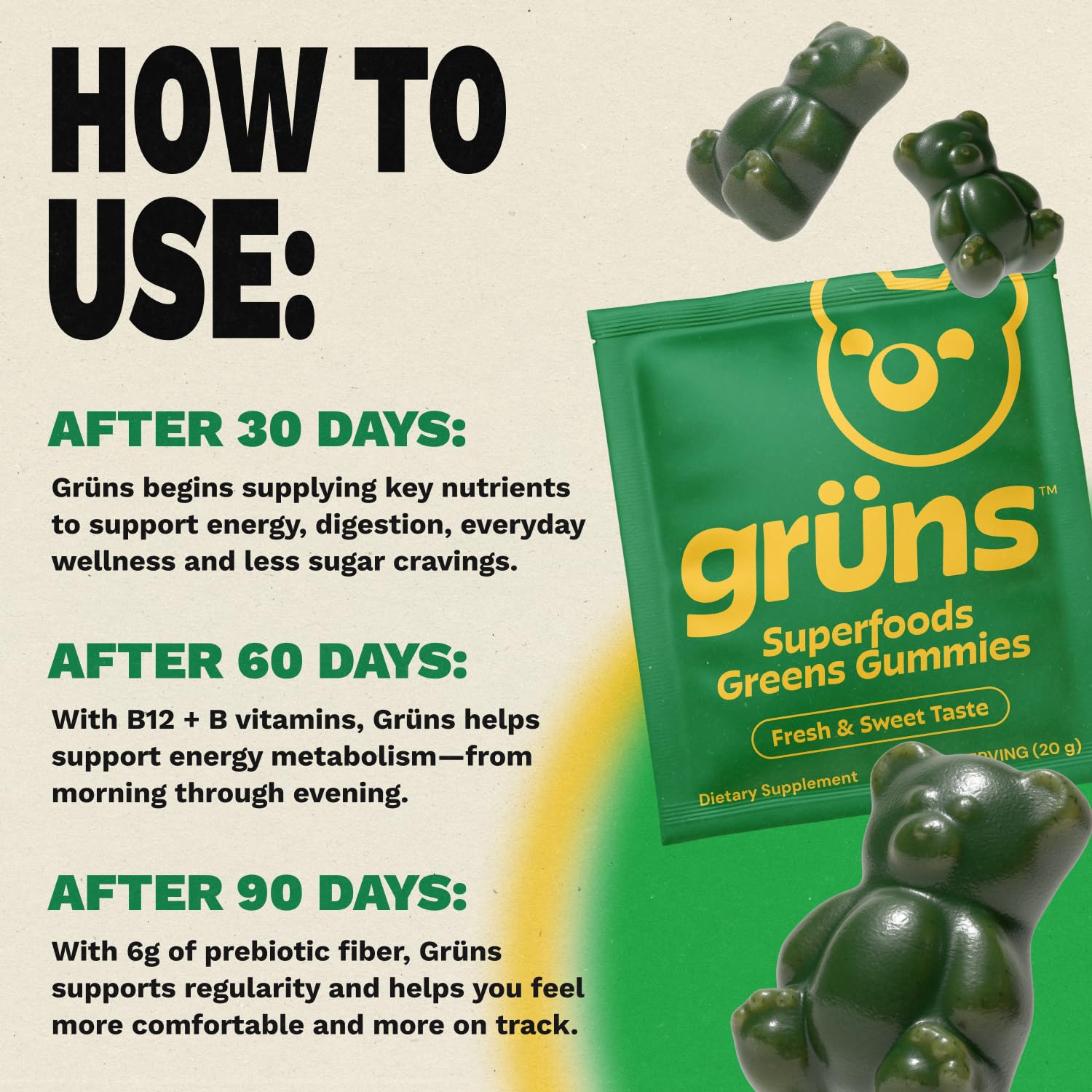 Super Greens Multivitamin Gummies with Spirulina – 28 Count