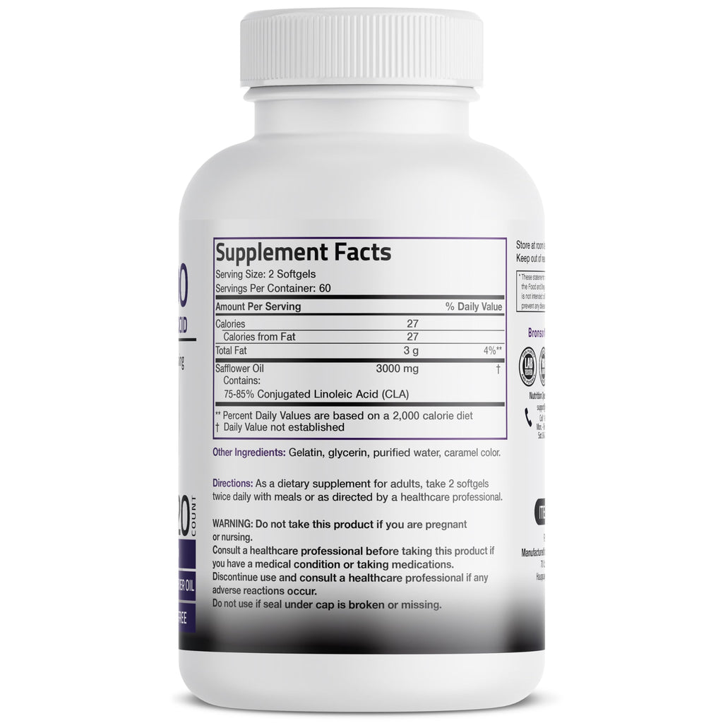 CLA 3000mg Softgels for Weight Management & Lean Muscle Support 120 Ct