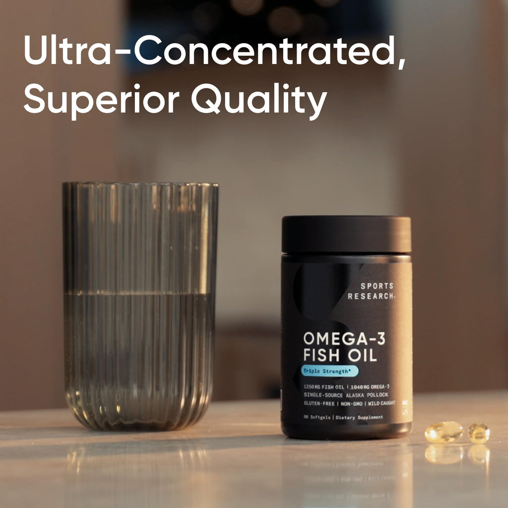 Omega-3 Fish Oil 1250mg – Triple Strength EPA & DHA, 90 Softgels