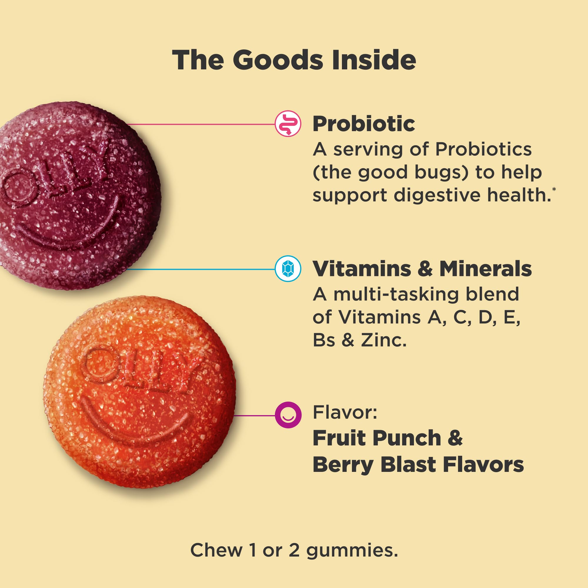 Kids Multivitamin Probiotic Gummies Digestive Support 100 Count