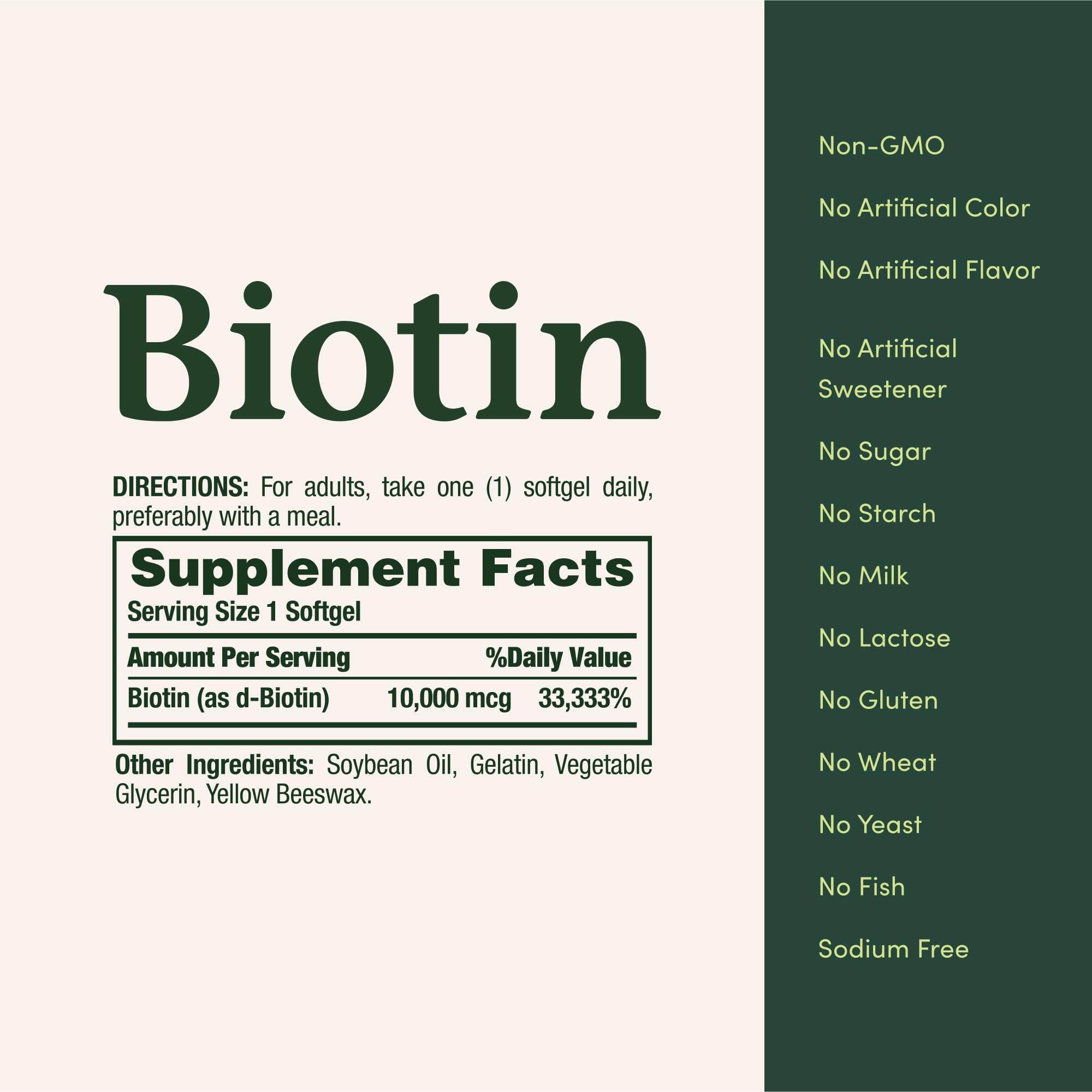 Biotin 10000mcg Hair Skin Nails Vitamins 180 Softgels