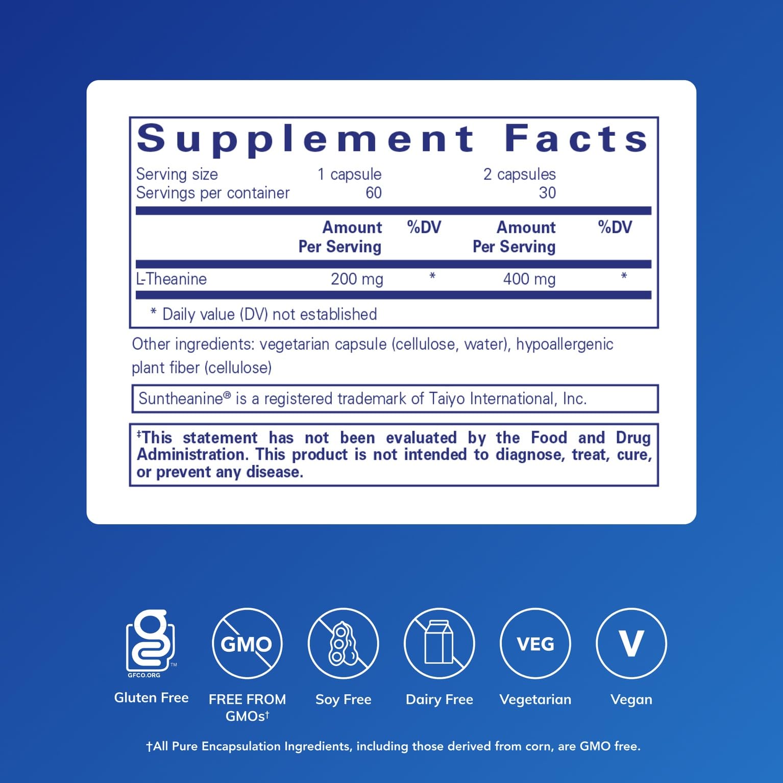 L-Theanine Capsules – Stress & Relaxation Support, 60 Caps