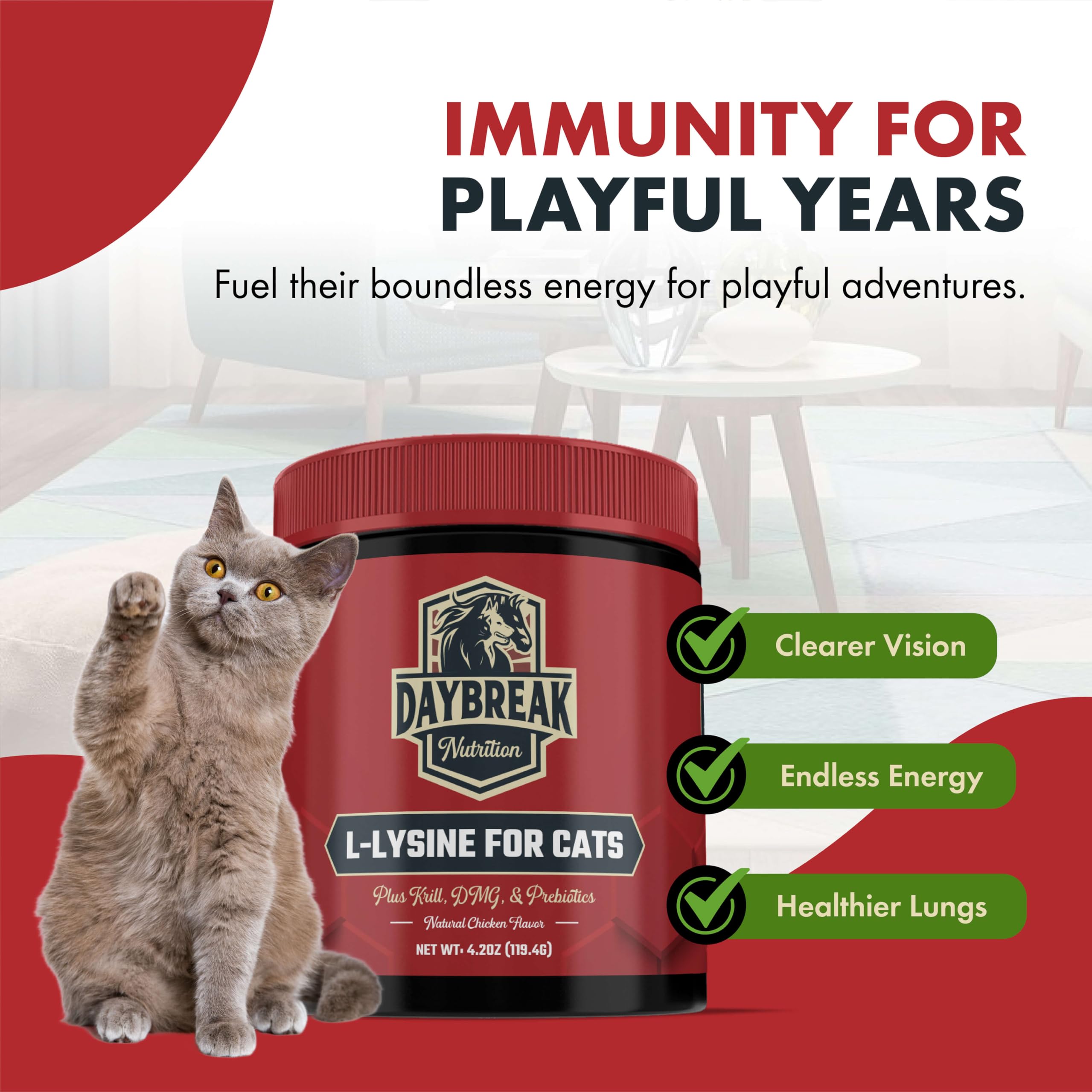 L-Lysine Powder for Cats & Kittens – Immunity & Respiratory 900mg