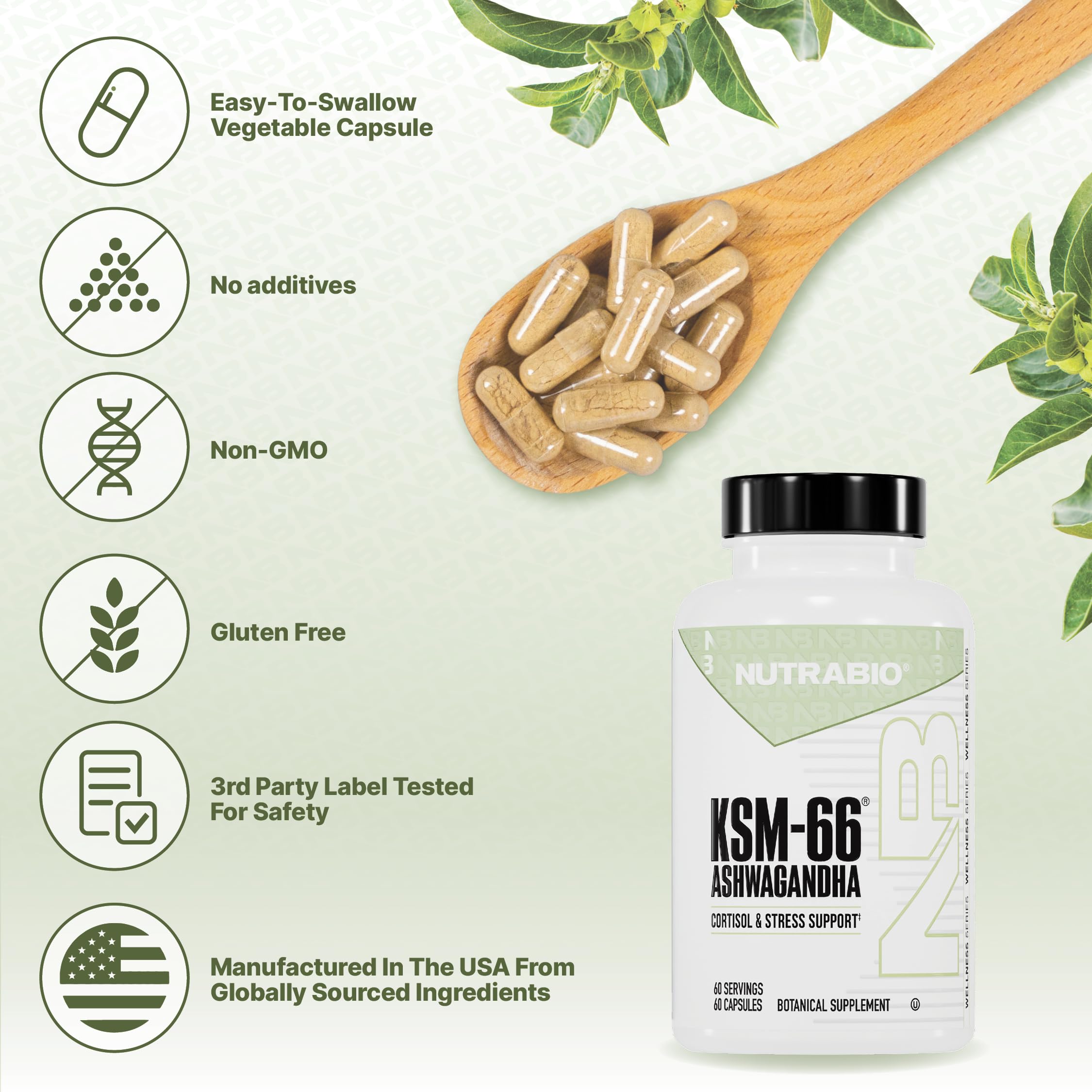 Ashwagandha KSM-66 600mg Capsules for Stress, Mood & Performance Support