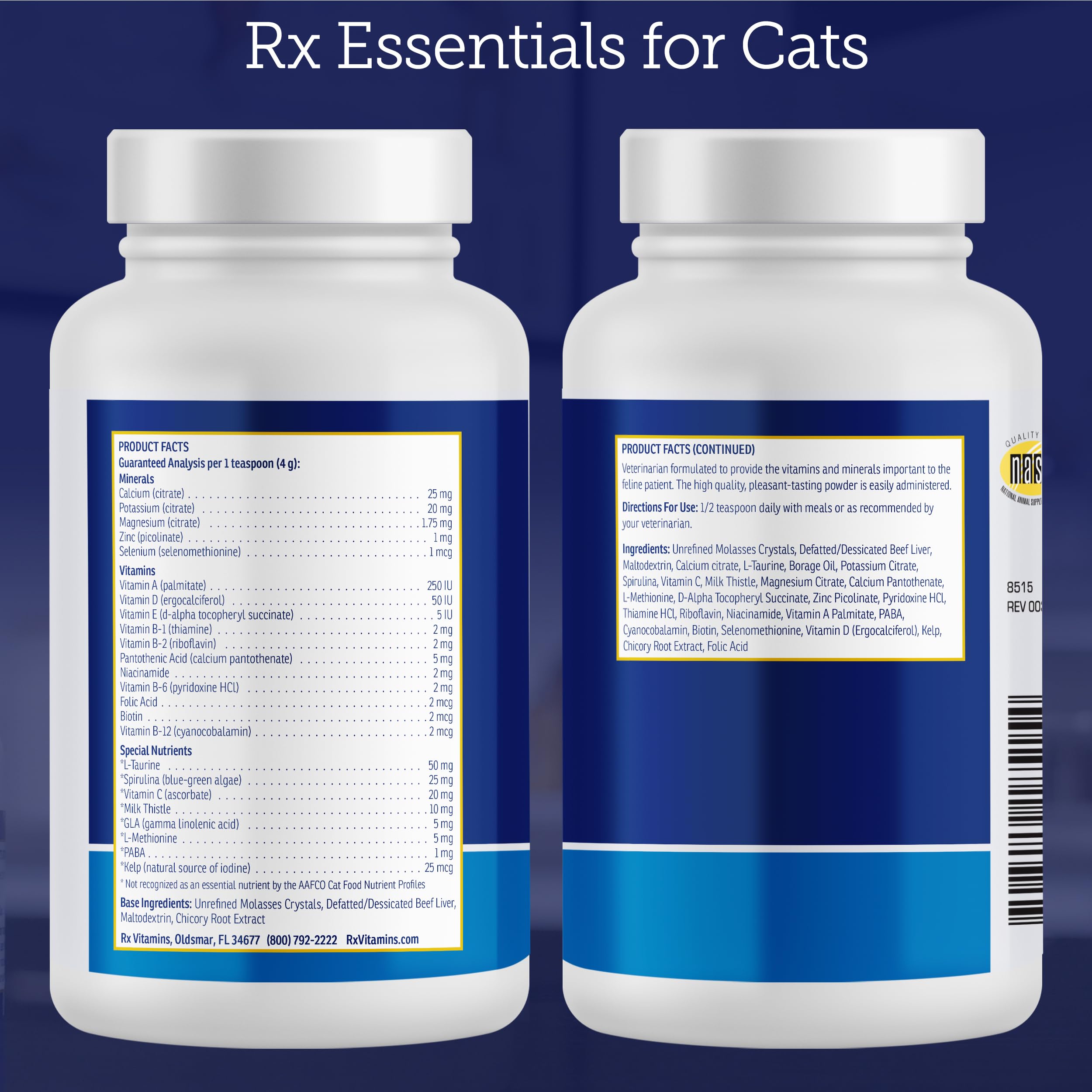 Daily Multivitamin & Mineral Powder for Cats – Immune Support 4oz