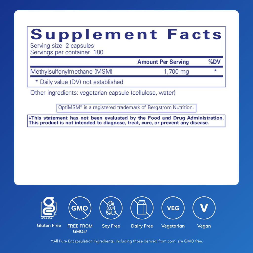 MSM Capsules for Joint, Immune & Connective Tissue Support 360 Ct