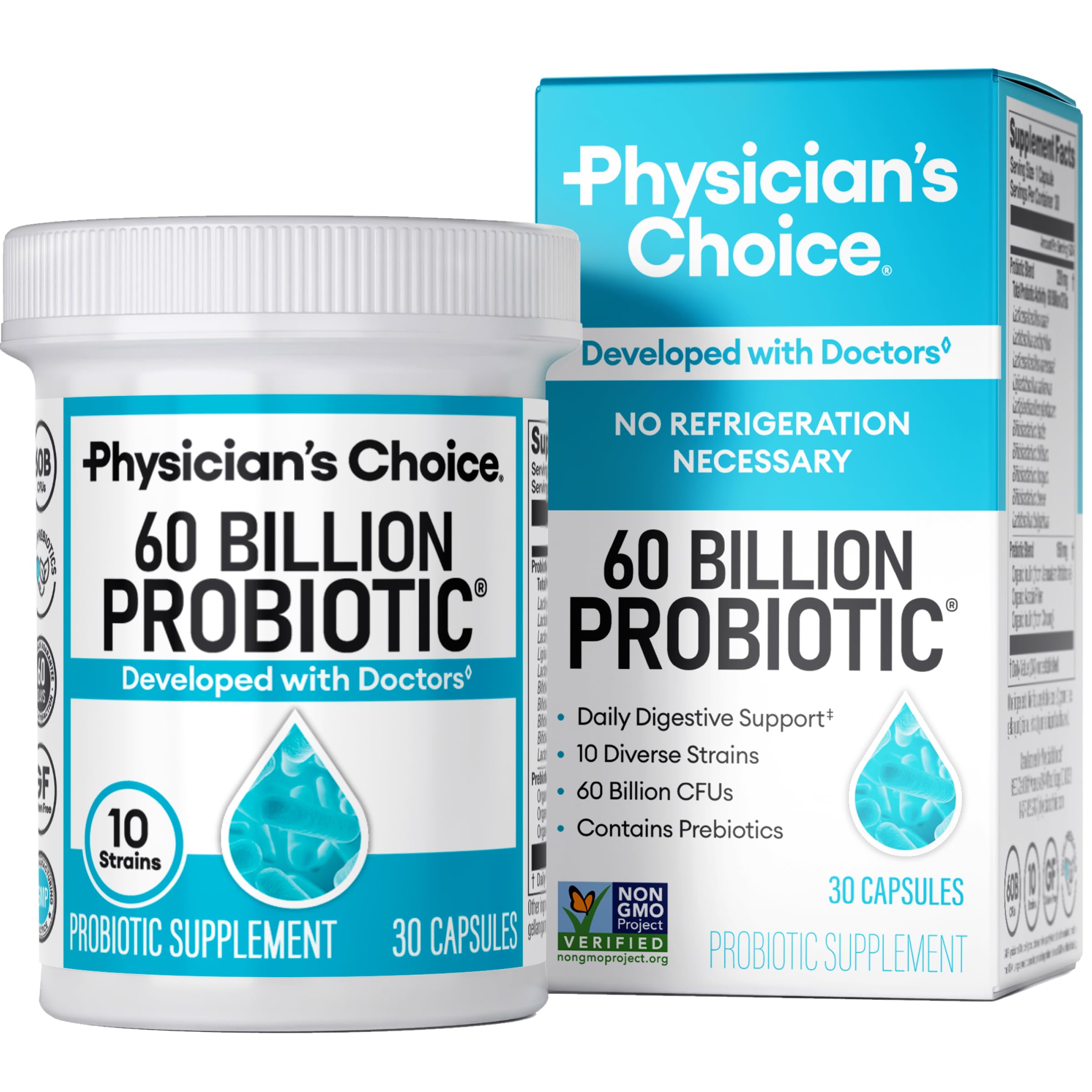 Probiotics 60 Billion CFU with Prebiotics – Gut & Digestive Support