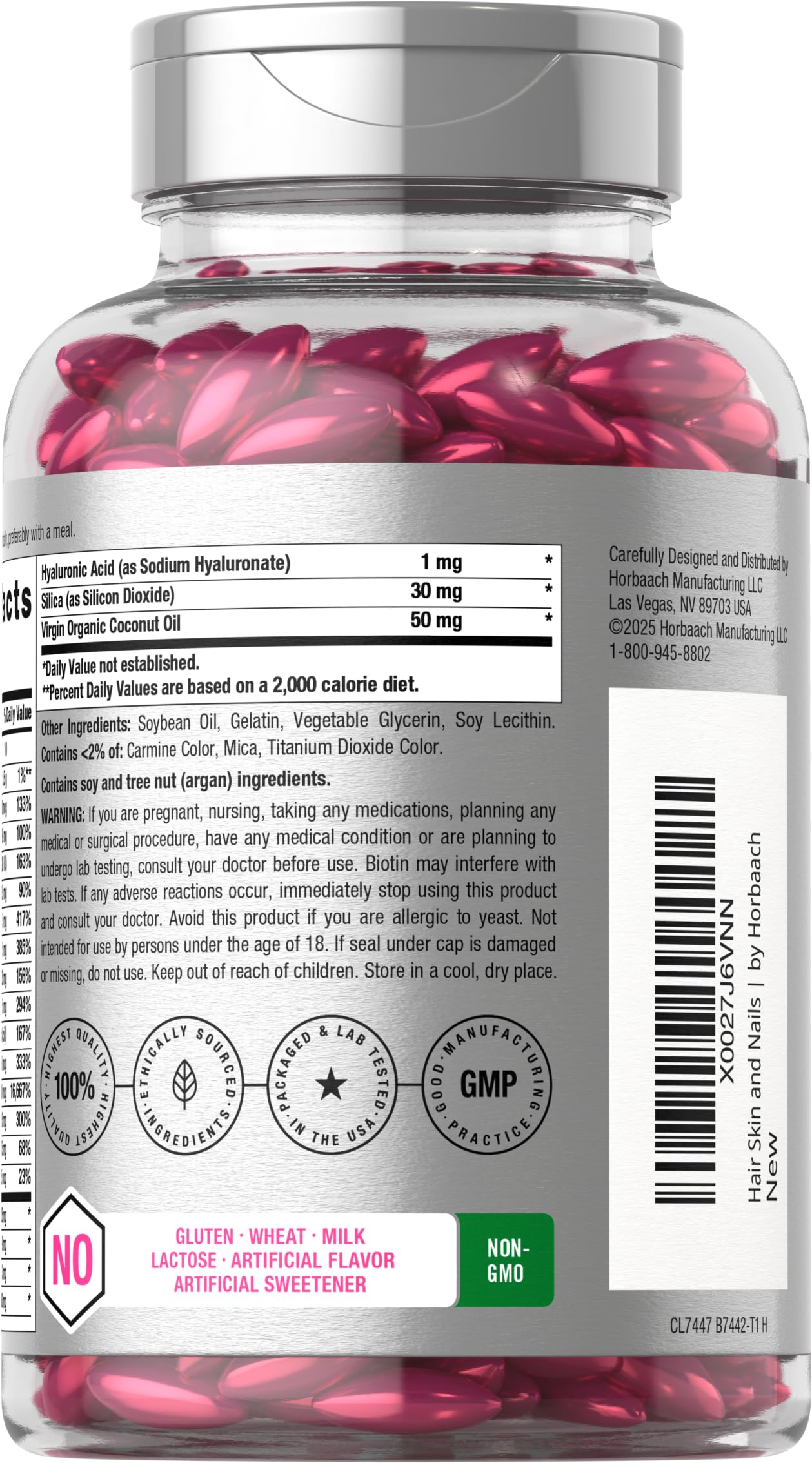 Hair Skin Nails Vitamins Biotin Collagen 300 Softgels