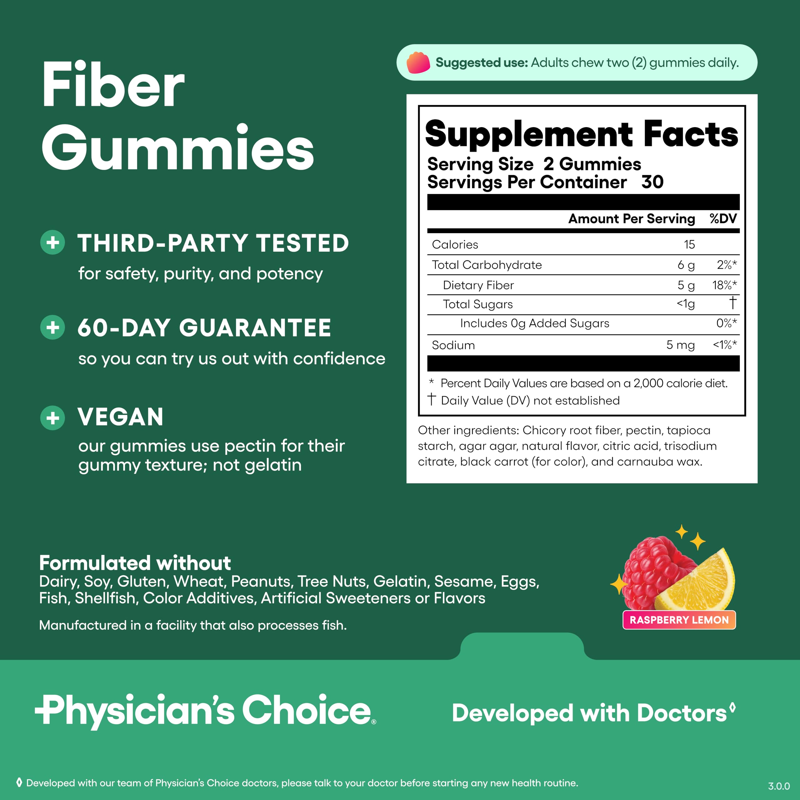 Prebiotic Fiber Gummies – Digestive Health & Regularity, 60 Count