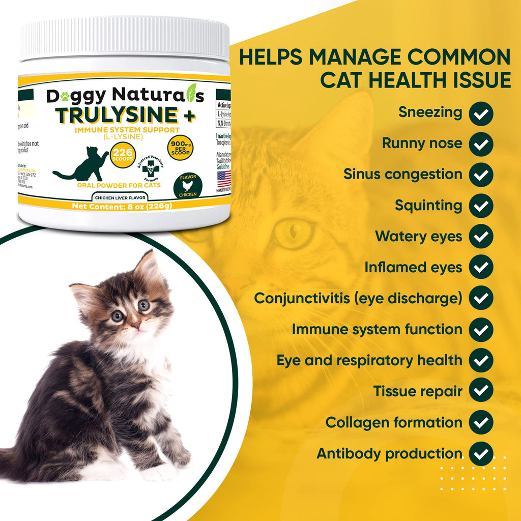 L-Lysine Immune Support Powder for Cats – Chicken Liver 8oz 226g