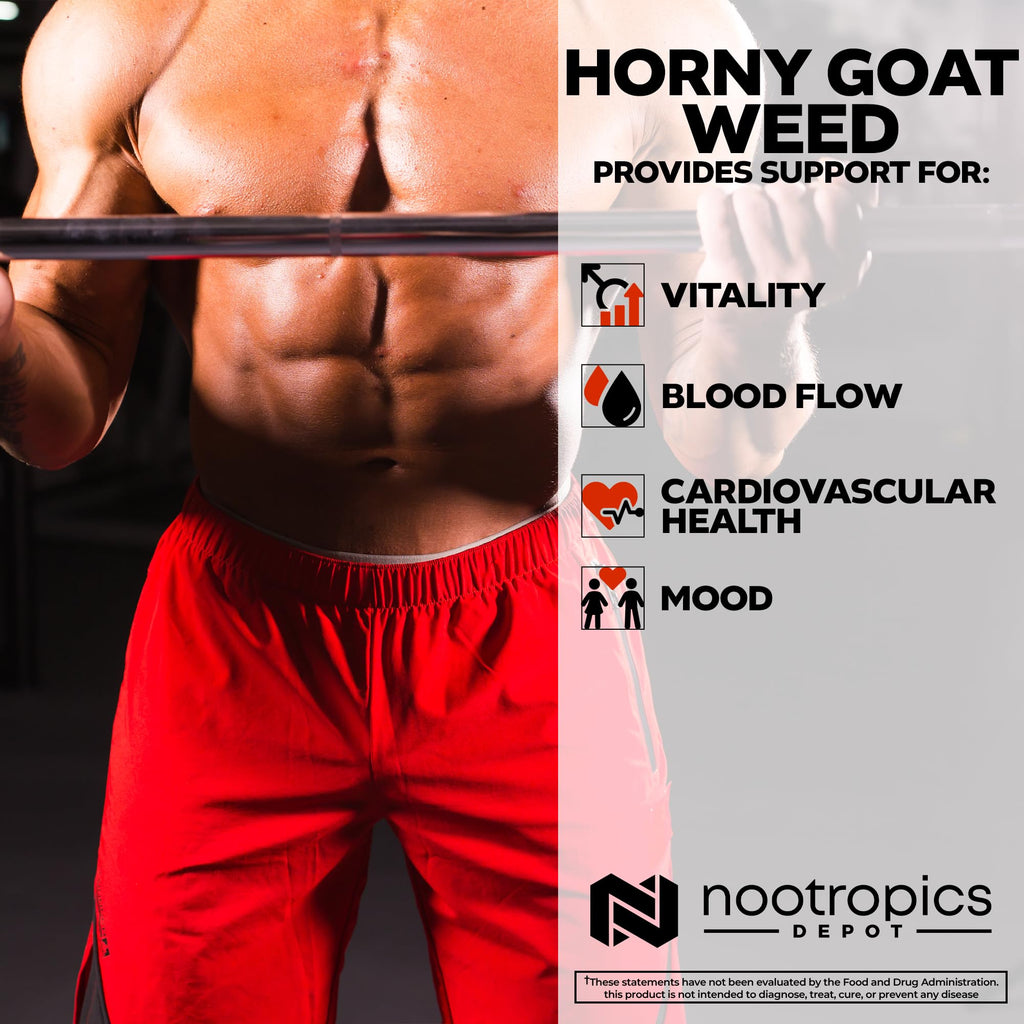 Horny Goat Weed 200mg Capsules for Libido, Energy & Performance Support 30 Ct