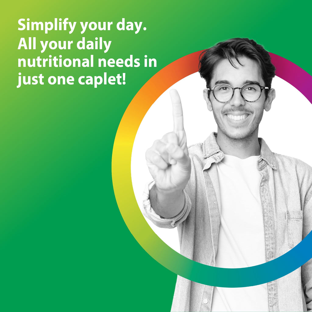 Men's Daily Multivitamin – Vitamins C, D & Zinc, Probiotics, Energy & Immune, 150 Caplets