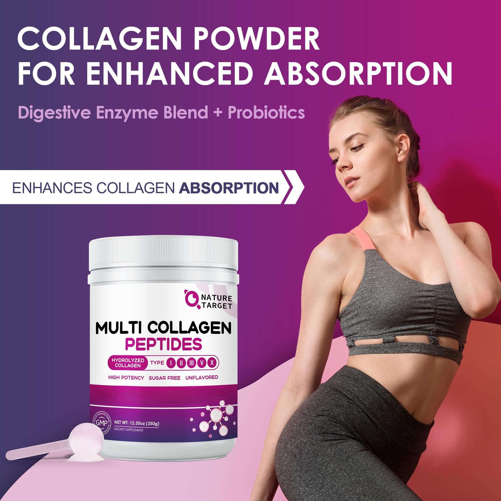 Multi Collagen Peptides Powder Hair Skin Nails 35 Servings