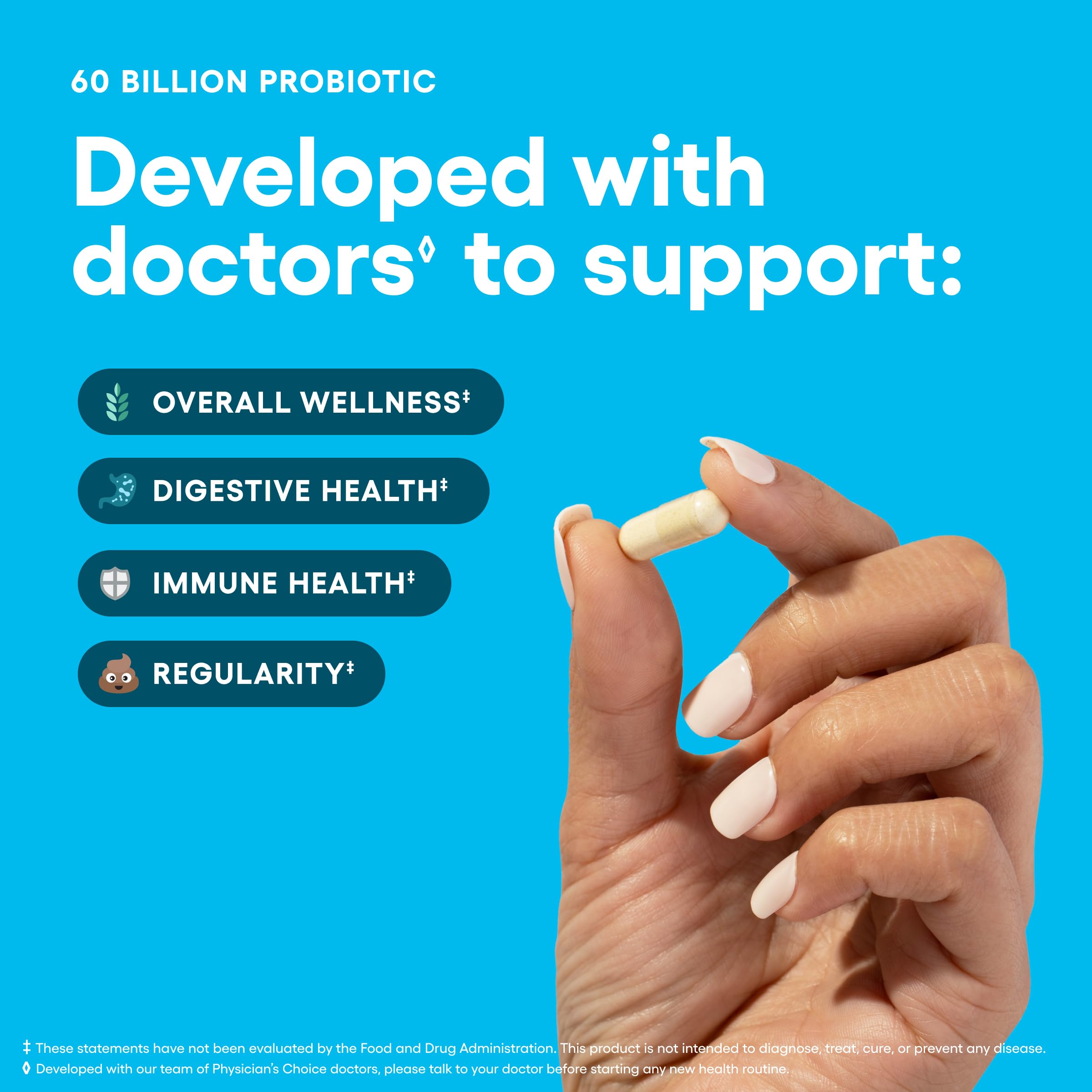 Probiotics 60 Billion CFU with Prebiotics – Gut & Digestive Support