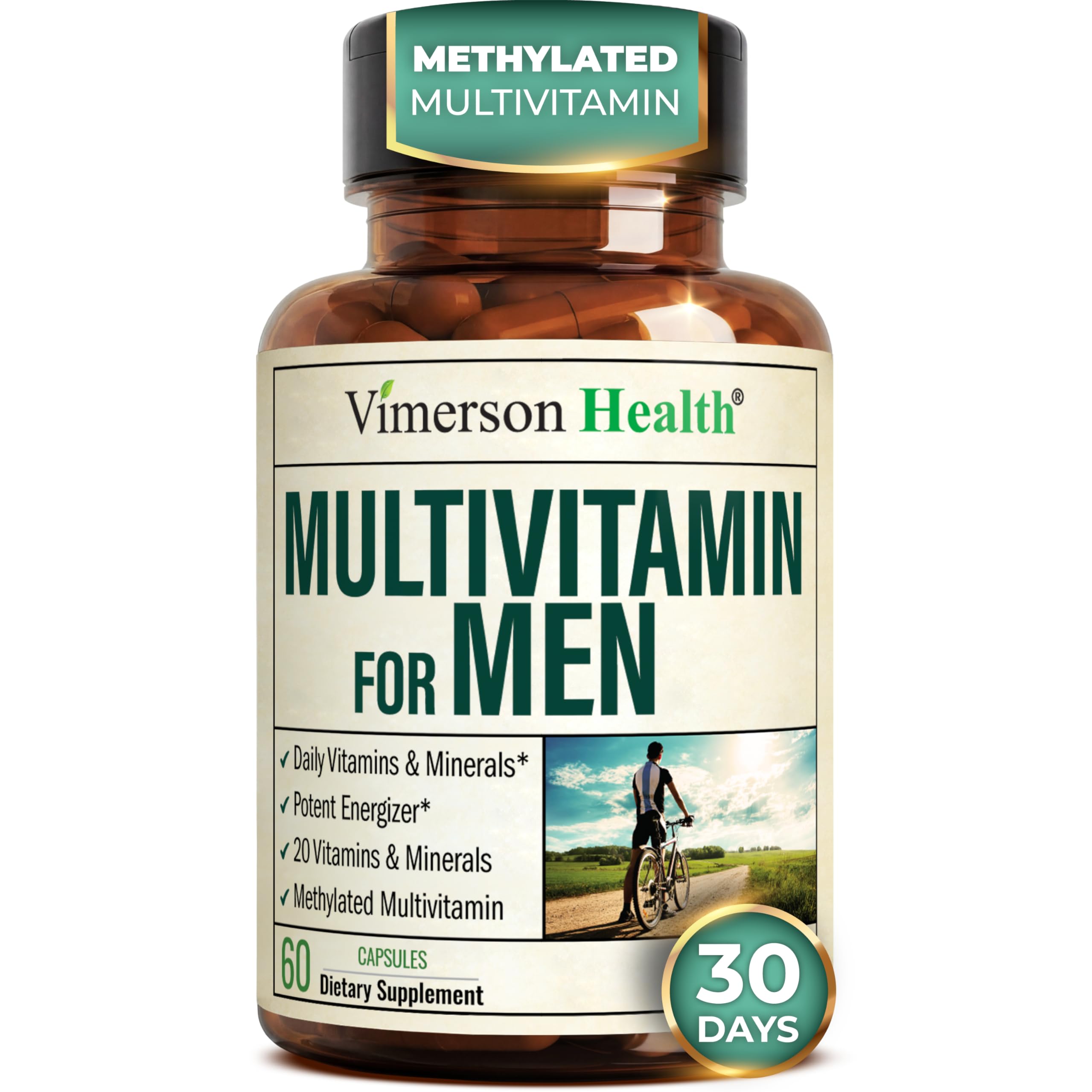 Men’s Multivitamin Methylated Chelated Energy Support 60 Capsules