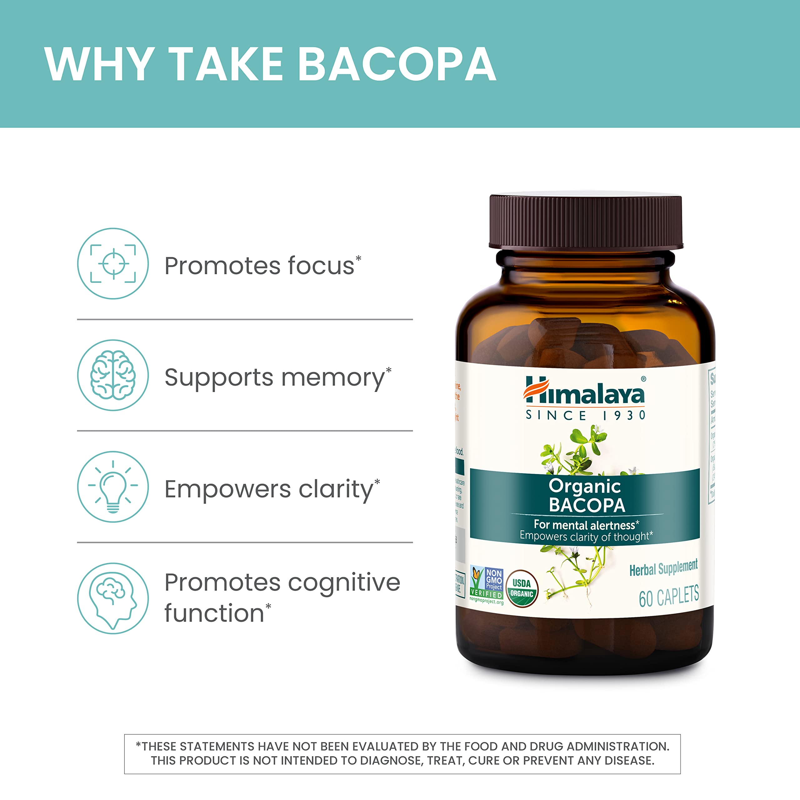 Bacopa Monnieri Capsules 750mg for Memory, Calm & Cognitive Support