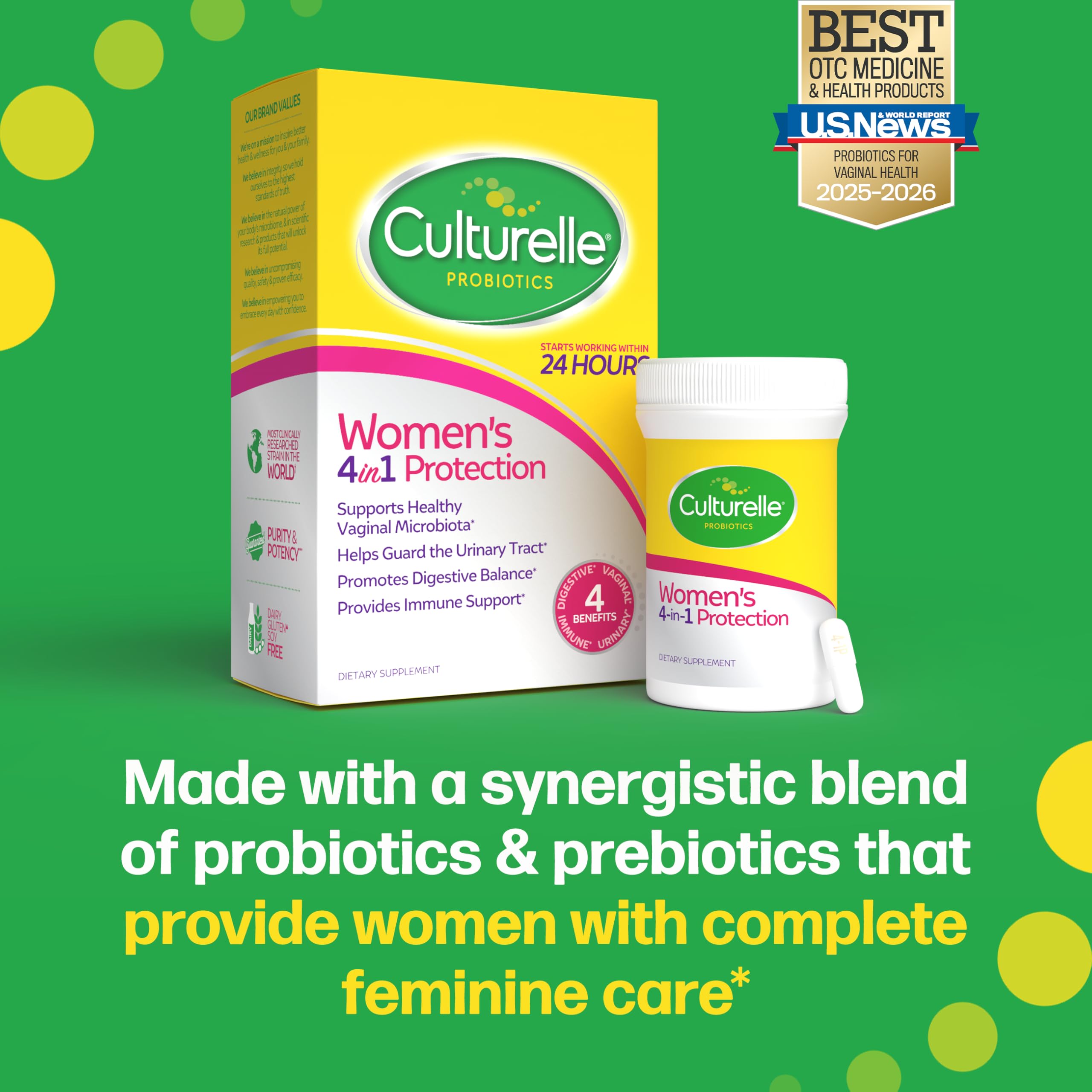 Women’s Probiotic 4-in-1 with Prebiotics – Gut & Vaginal Support