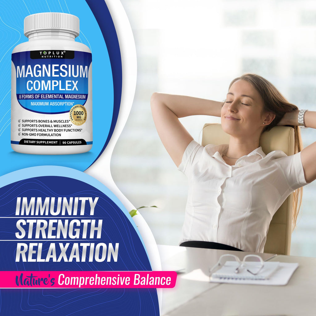 Magnesium Complex 1000mg – 8 Types for Sleep & Muscle Support, 90 Caps