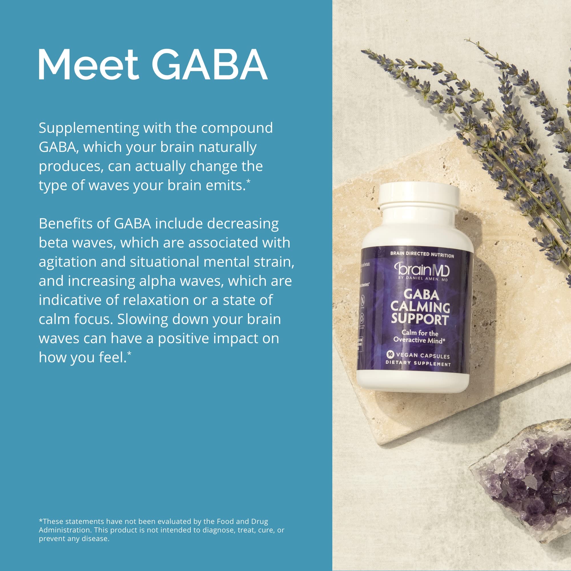 GABA Calming Supplement with Magnesium & B6 – 90 Capsules