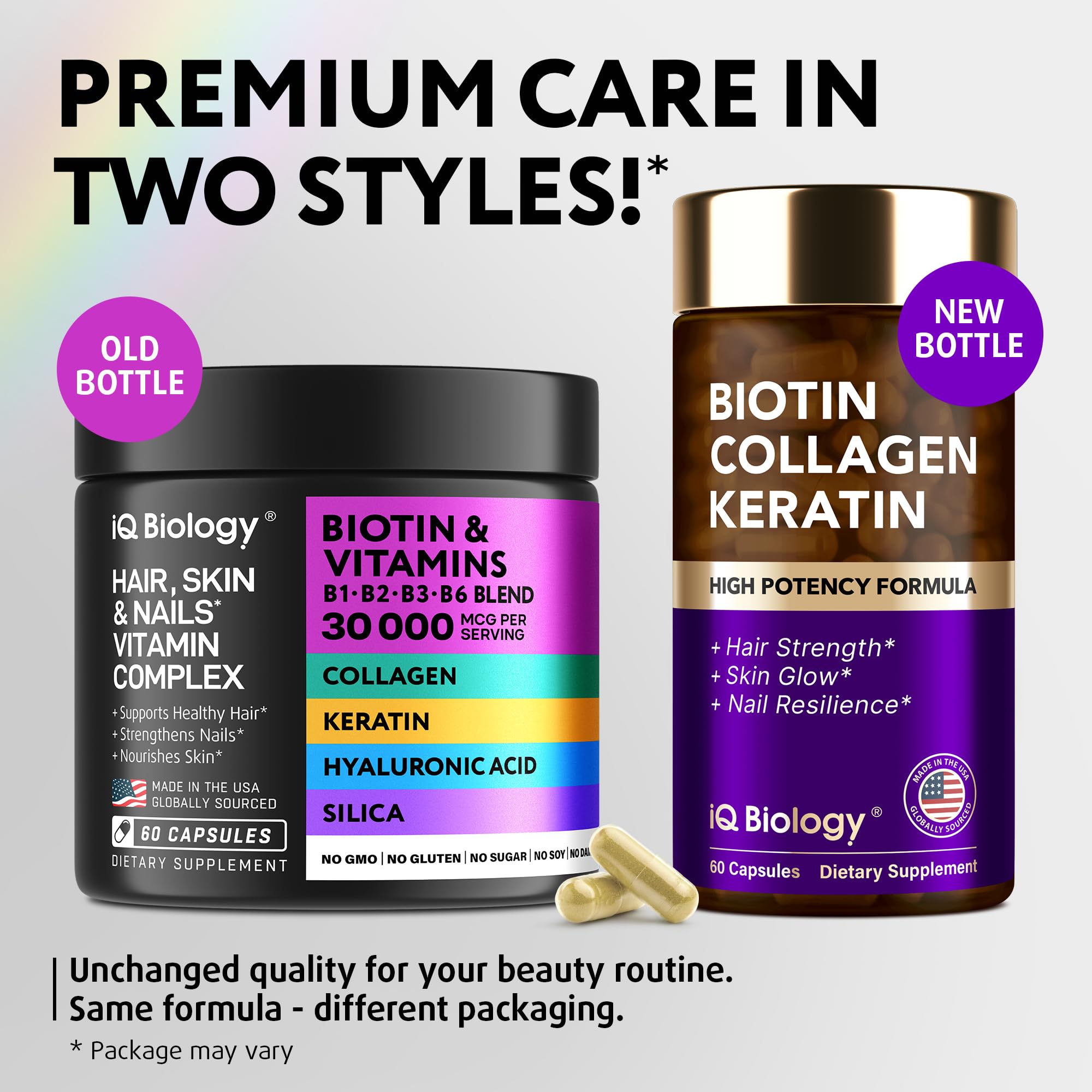 Biotin 30000mcg Hair Growth Collagen Keratin 60 Capsules