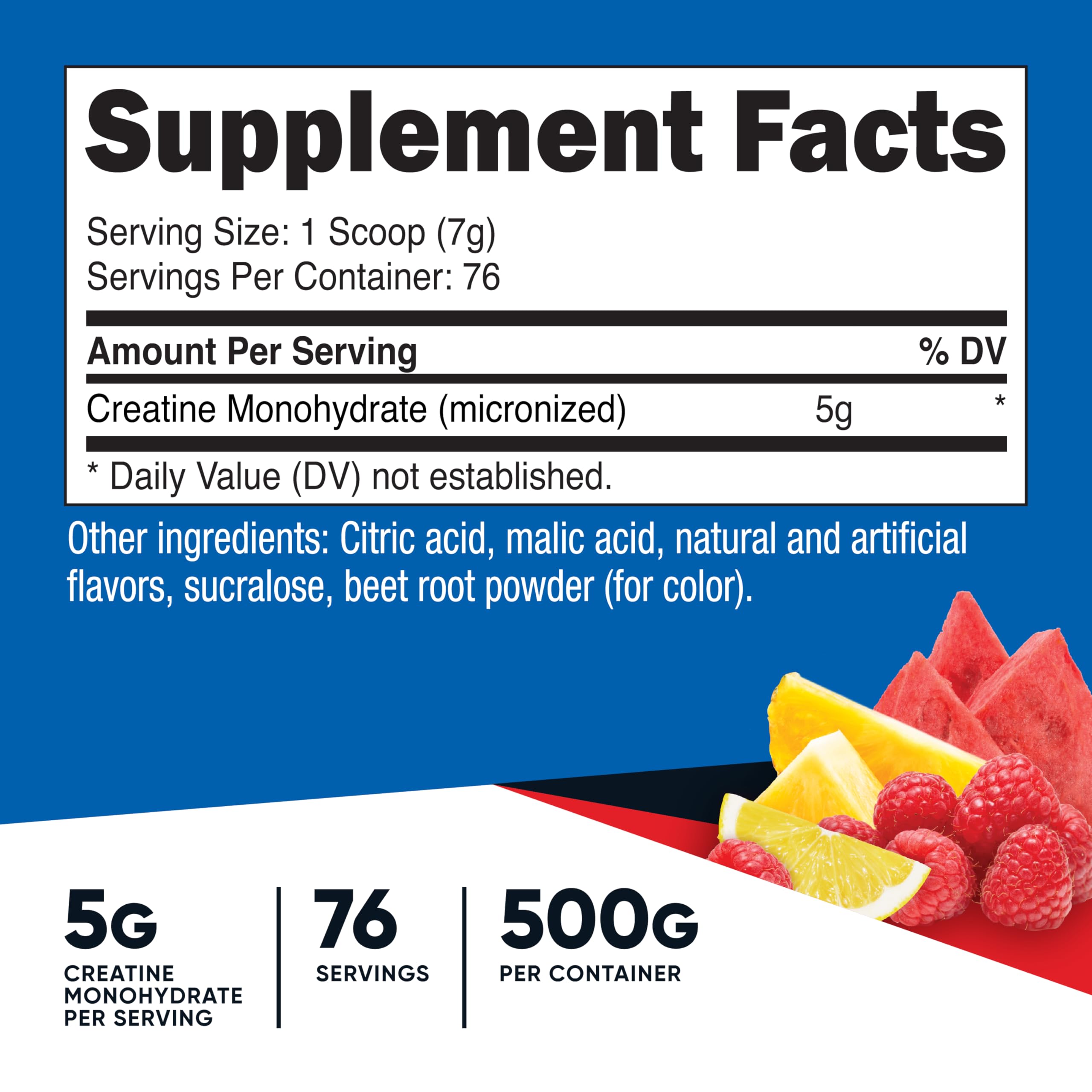 Fruit Punch Creatine Monohydrate Powder 500g