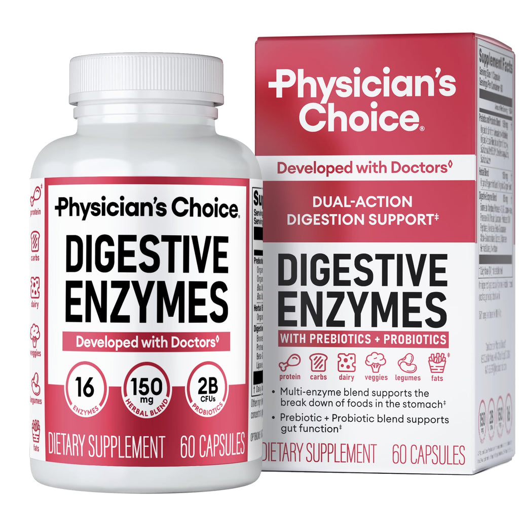 Digestive Enzymes with Probiotics – Bloating Relief, 60 Capsules