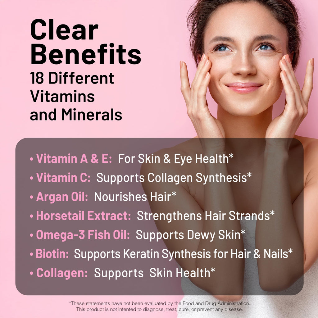 Hair Skin Nails Vitamins Biotin 5000mcg 150 Softgels