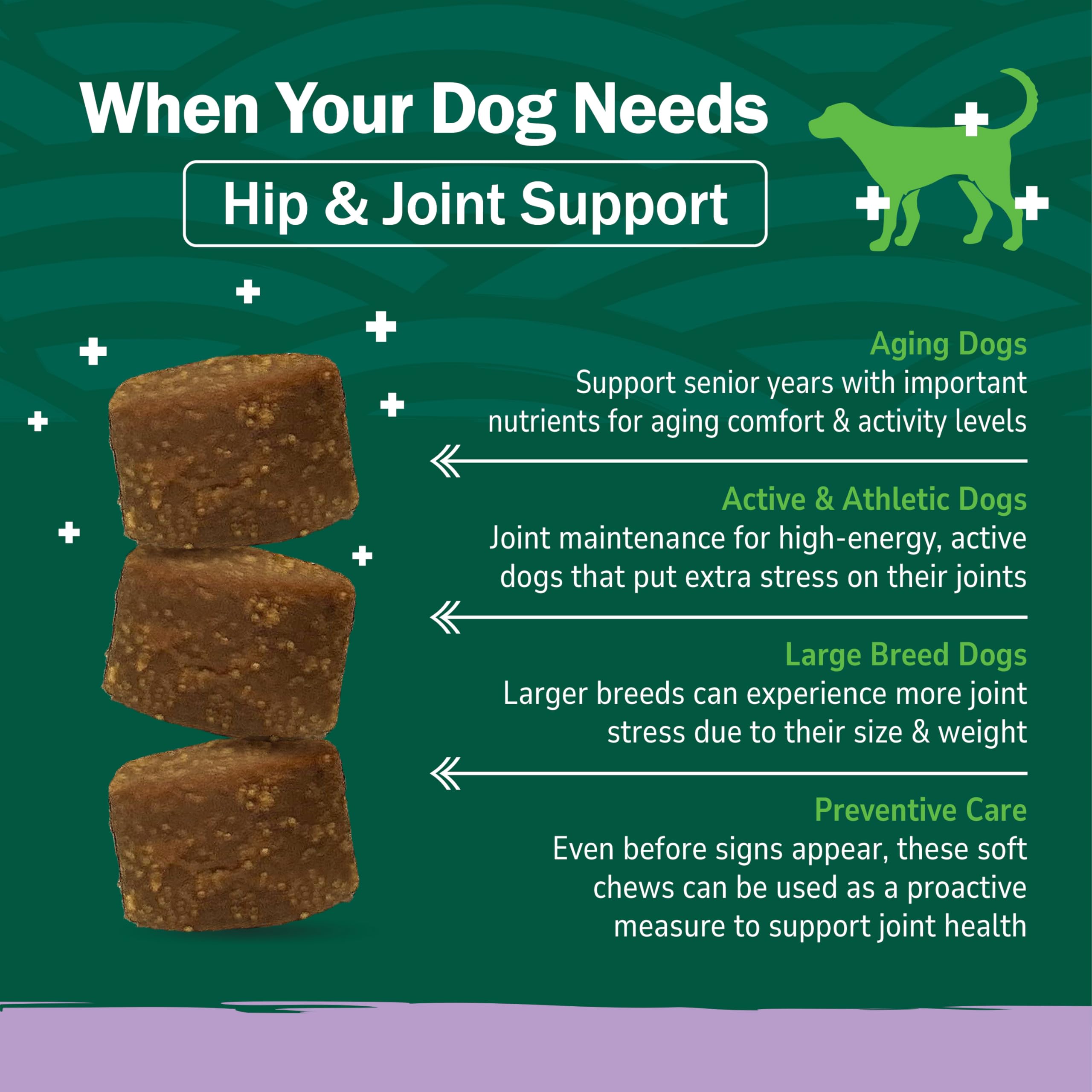 Hip & Joint Chews for Dogs – Glucosamine, Chondroitin & MSM 90ct
