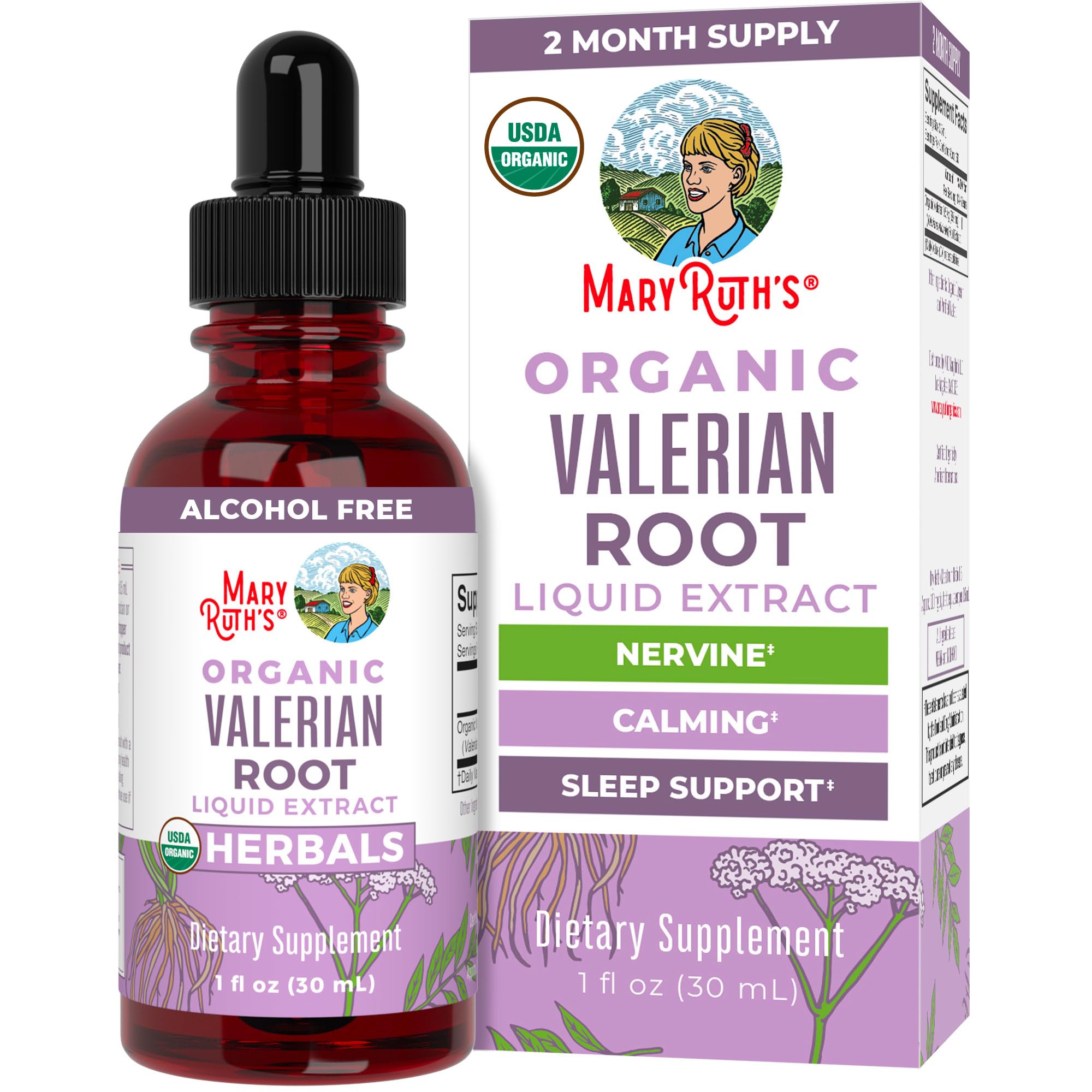 Valerian Root Liquid Drops for Sleep, Calm & Stress Support Organic