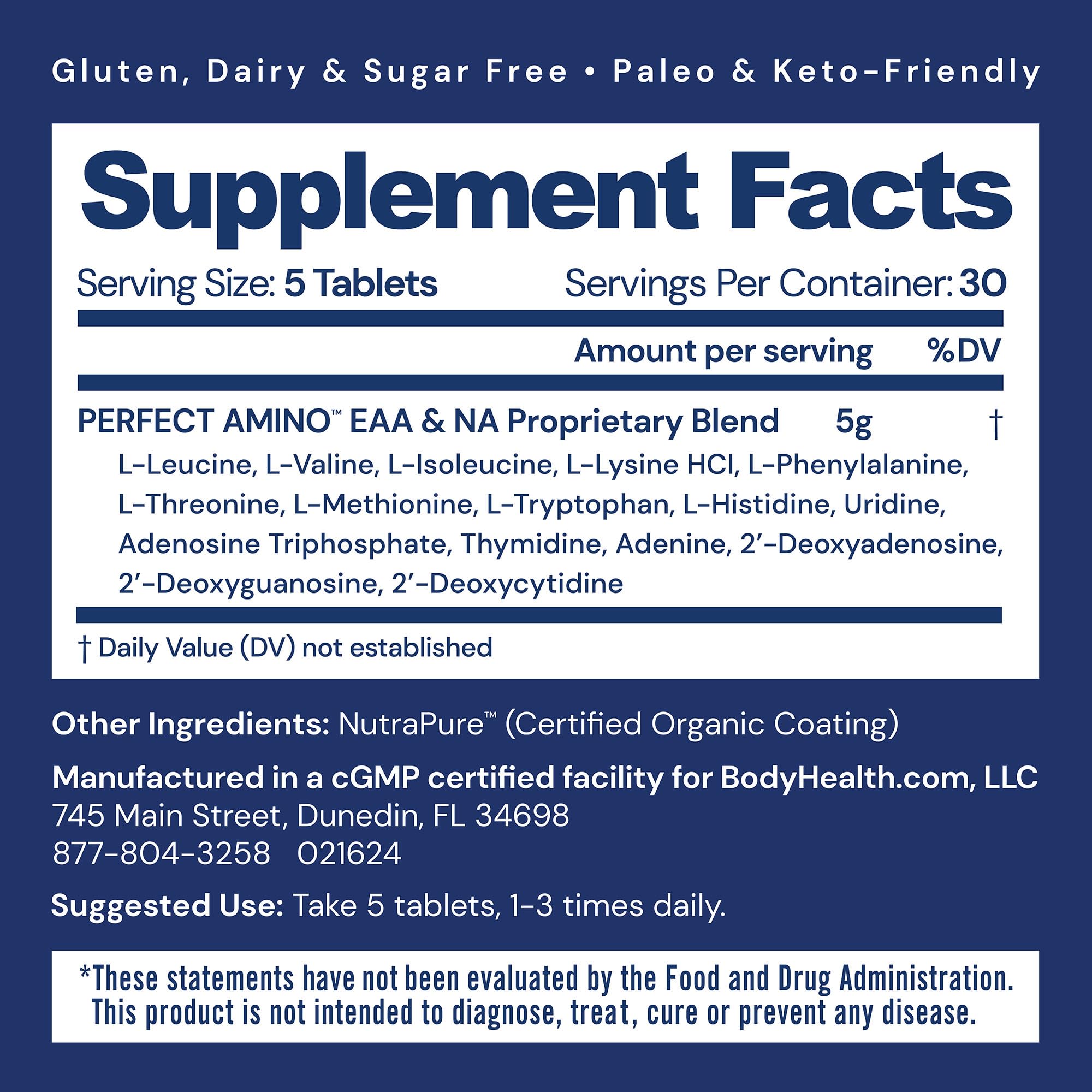 Essential Amino Acids Tablets with BCAAs – Muscle Recovery, 150 Count