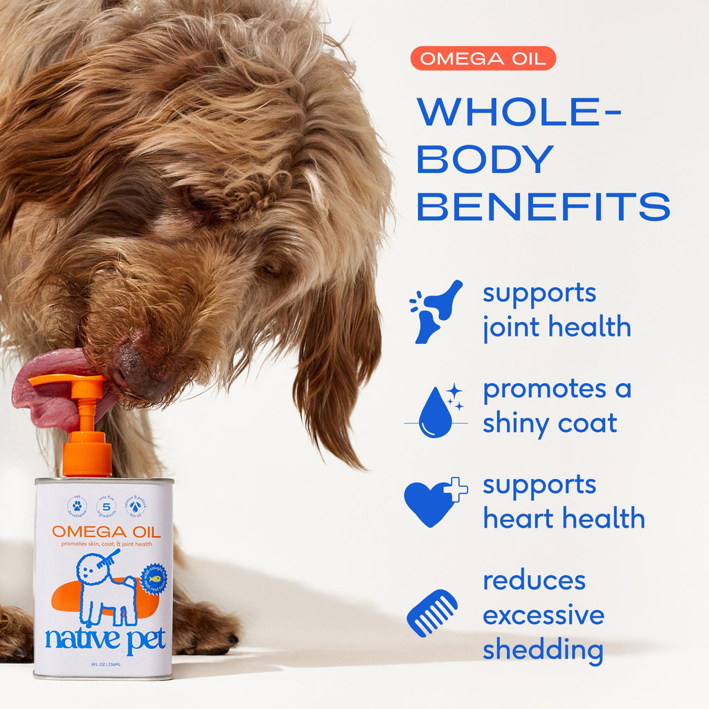 Wild Alaskan Salmon Oil for Dogs & Cats – Omega 3 6 9 Liquid 8oz