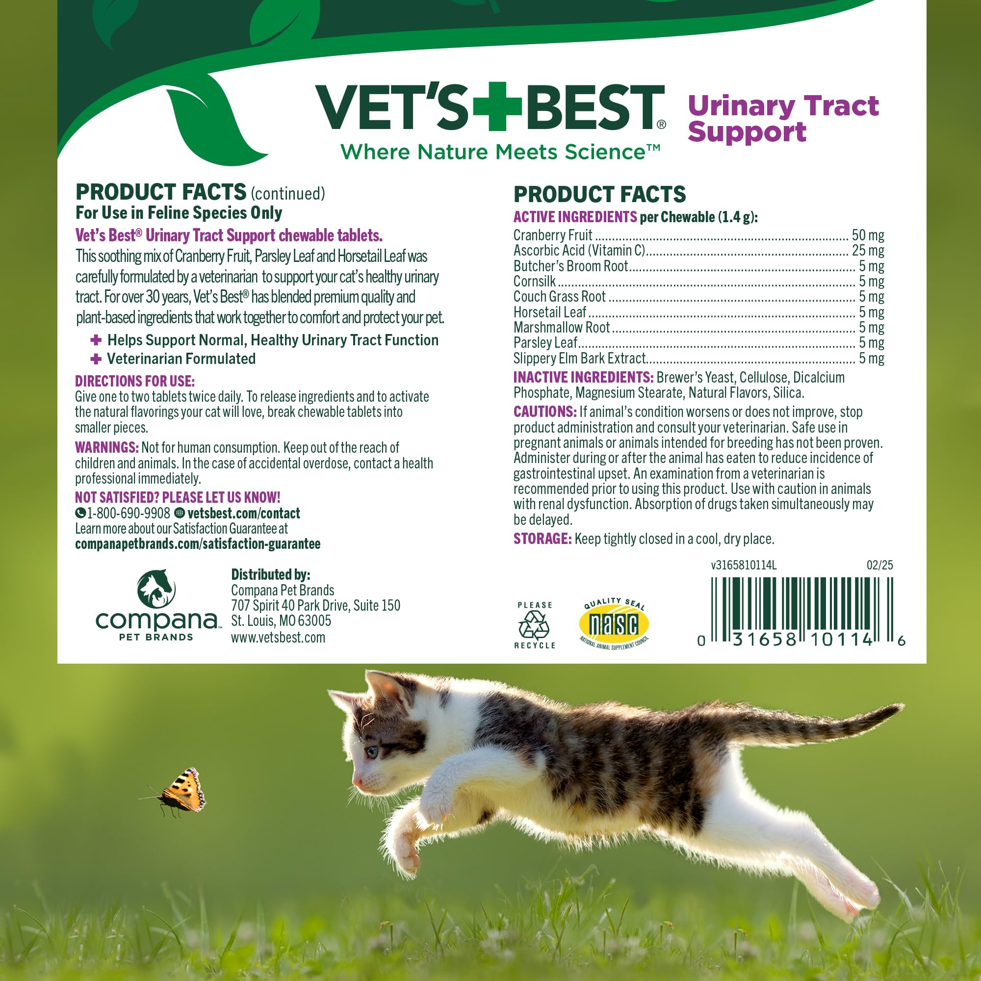 Urinary Tract Support Chewable Tablets for Cats – 60ct