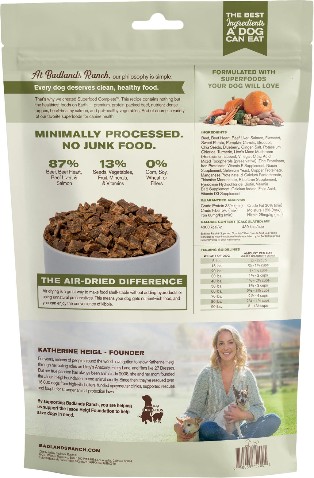 Air-Dried Beef Superfood Complete Dog Food – High Protein 24oz