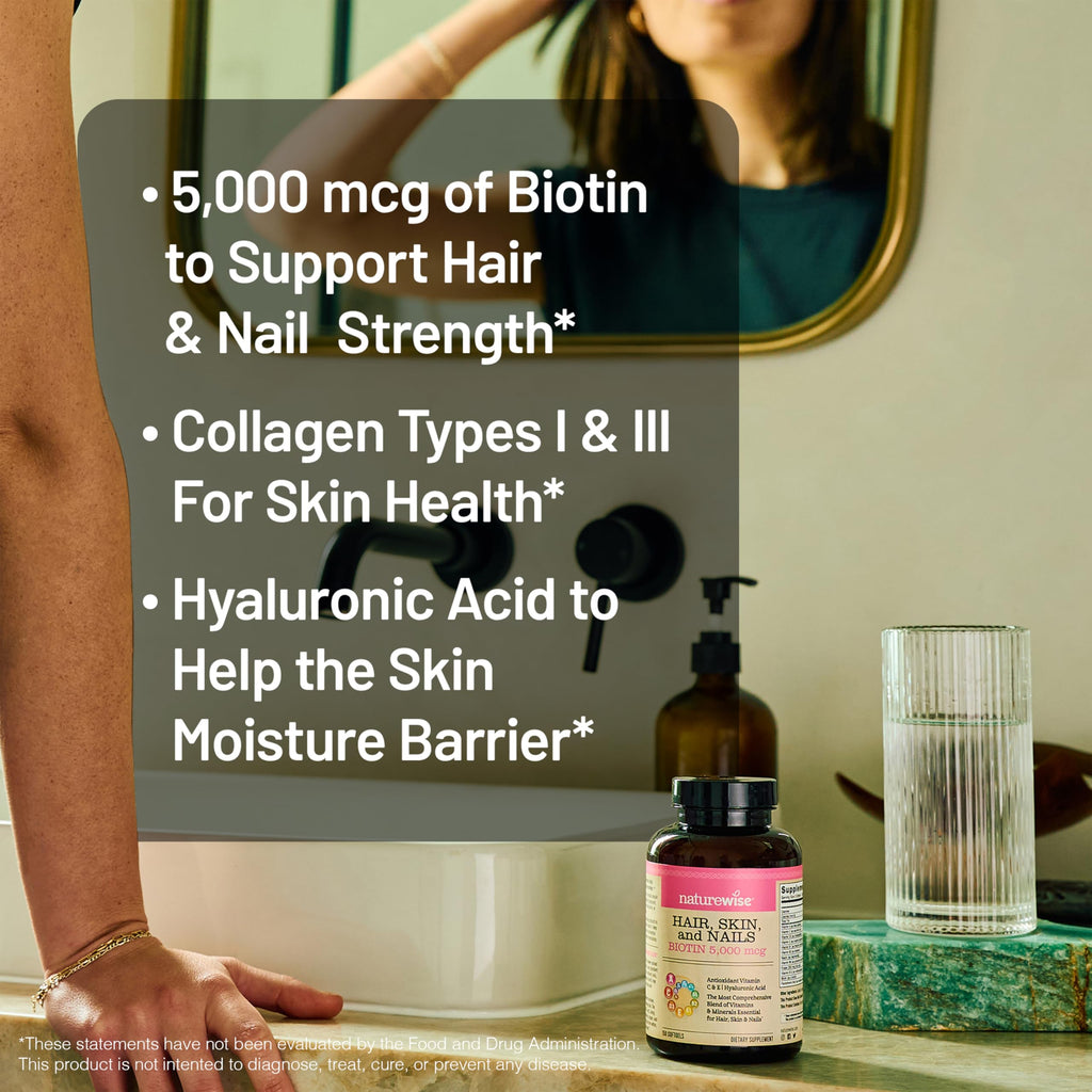 Hair Skin Nails Vitamins Biotin 5000mcg 150 Softgels