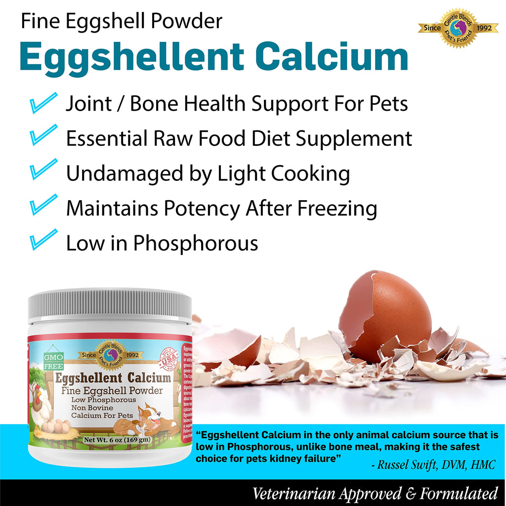 Eggshell Calcium Powder for Dogs & Cats – Hip & Joint Support 6oz