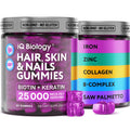 Biotin Gummies Hair Growth Collagen Keratin DHT 60 Count